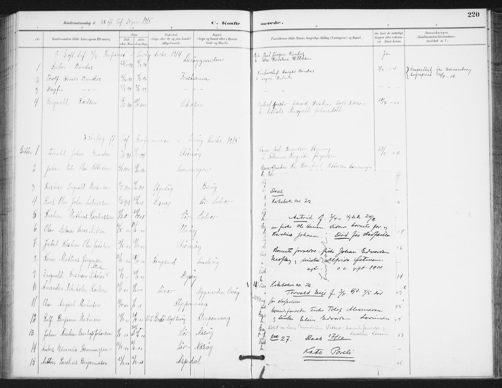 Ministerialprotokoller, klokkerbøker og fødselsregistre - Nordland, AV/SAT-A-1459/839/L0573: Klokkerbok nr. 839C03, 1892-1917, s. 220