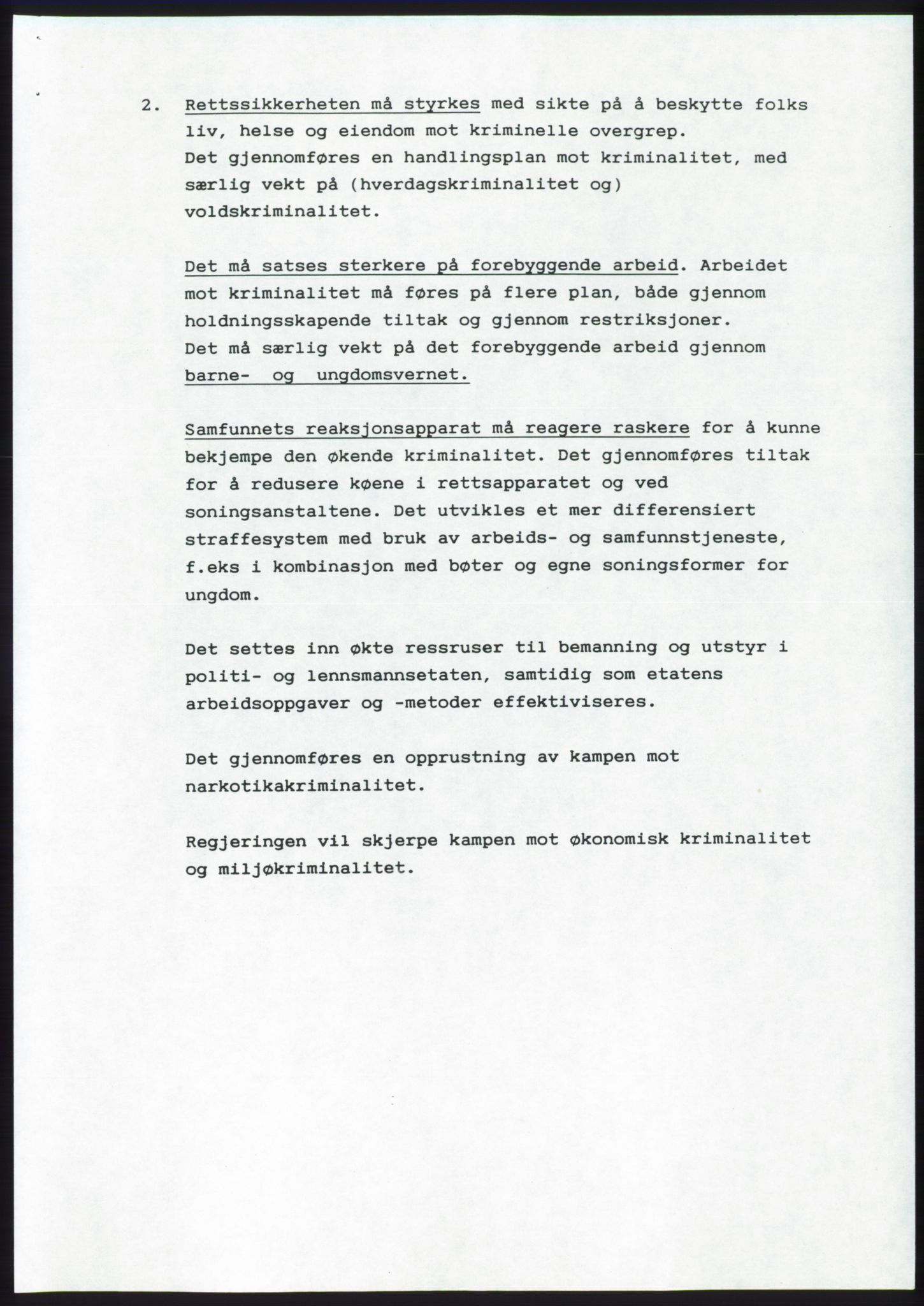 Forhandlingsmøtene 1989 mellom Høyre, KrF og Senterpartiet om dannelse av regjering, AV/RA-PA-0697/A/L0001: Forhandlingsprotokoll med vedlegg, 1989, s. 445