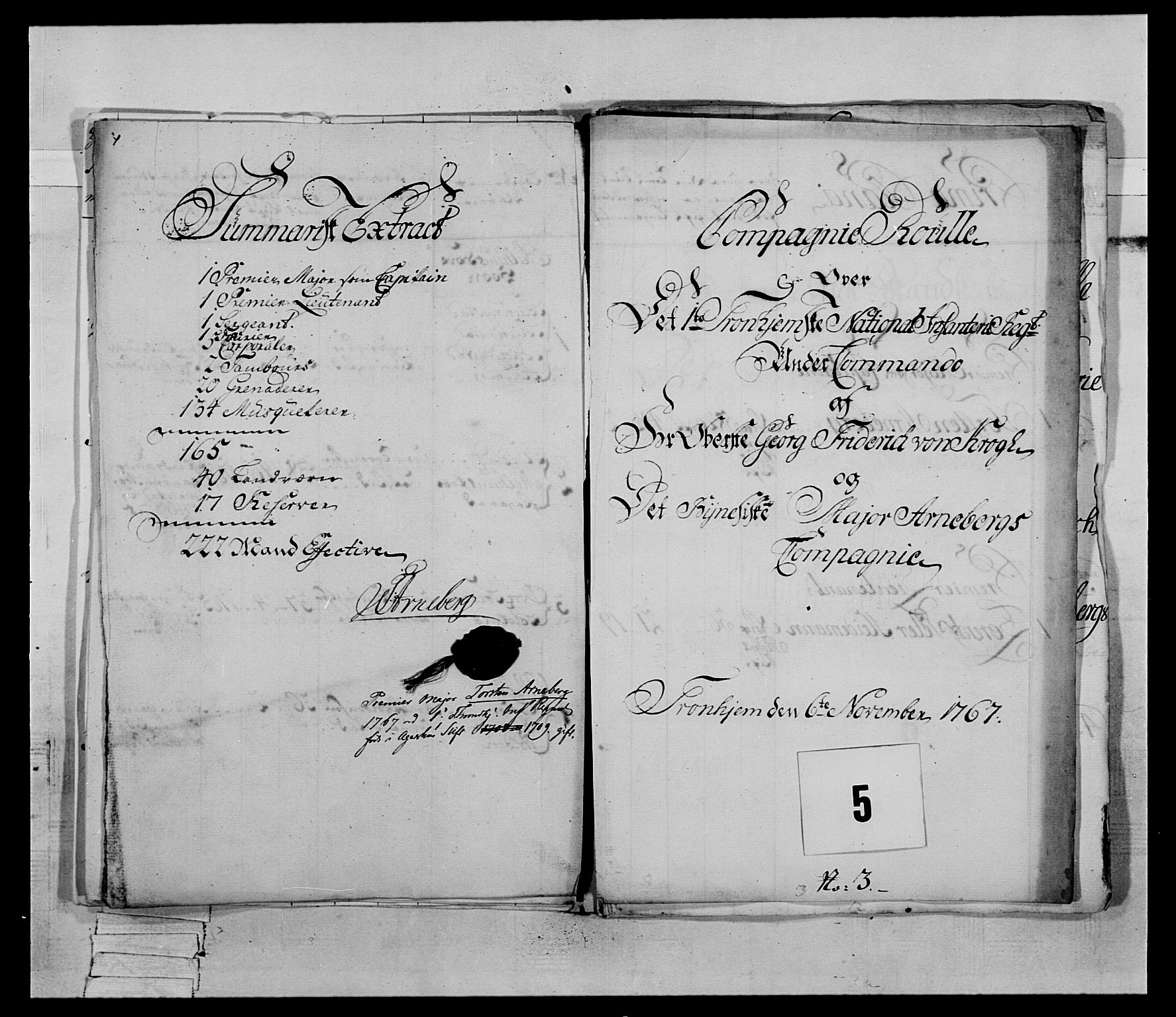 Generalitets- og kommissariatskollegiet, Det kongelige norske kommissariatskollegium, AV/RA-EA-5420/E/Eh/L0070: 1. Trondheimske nasjonale infanteriregiment, 1764-1769, s. 14