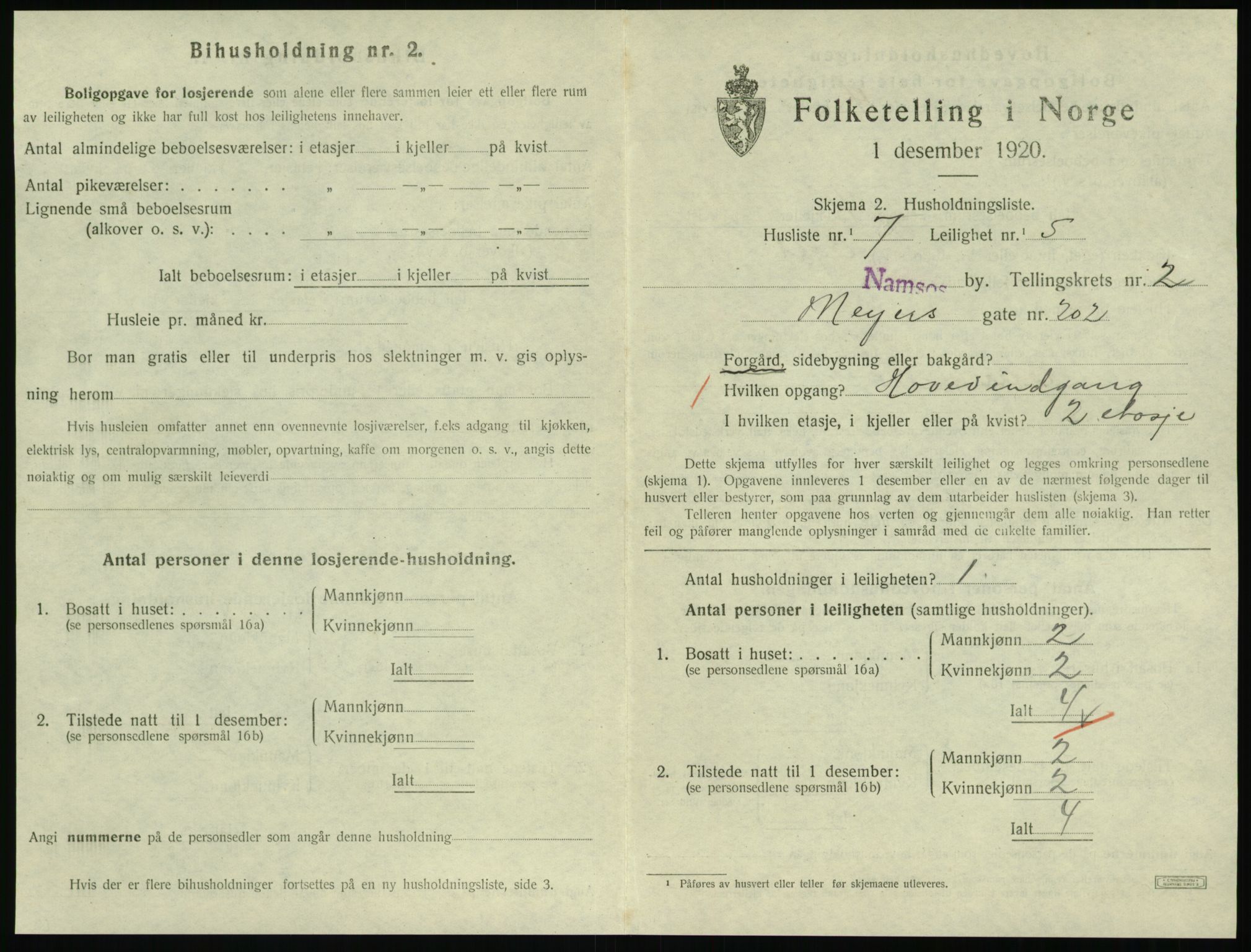 SAT, Folketelling 1920 for 1703 Namsos ladested, 1920, s. 1003