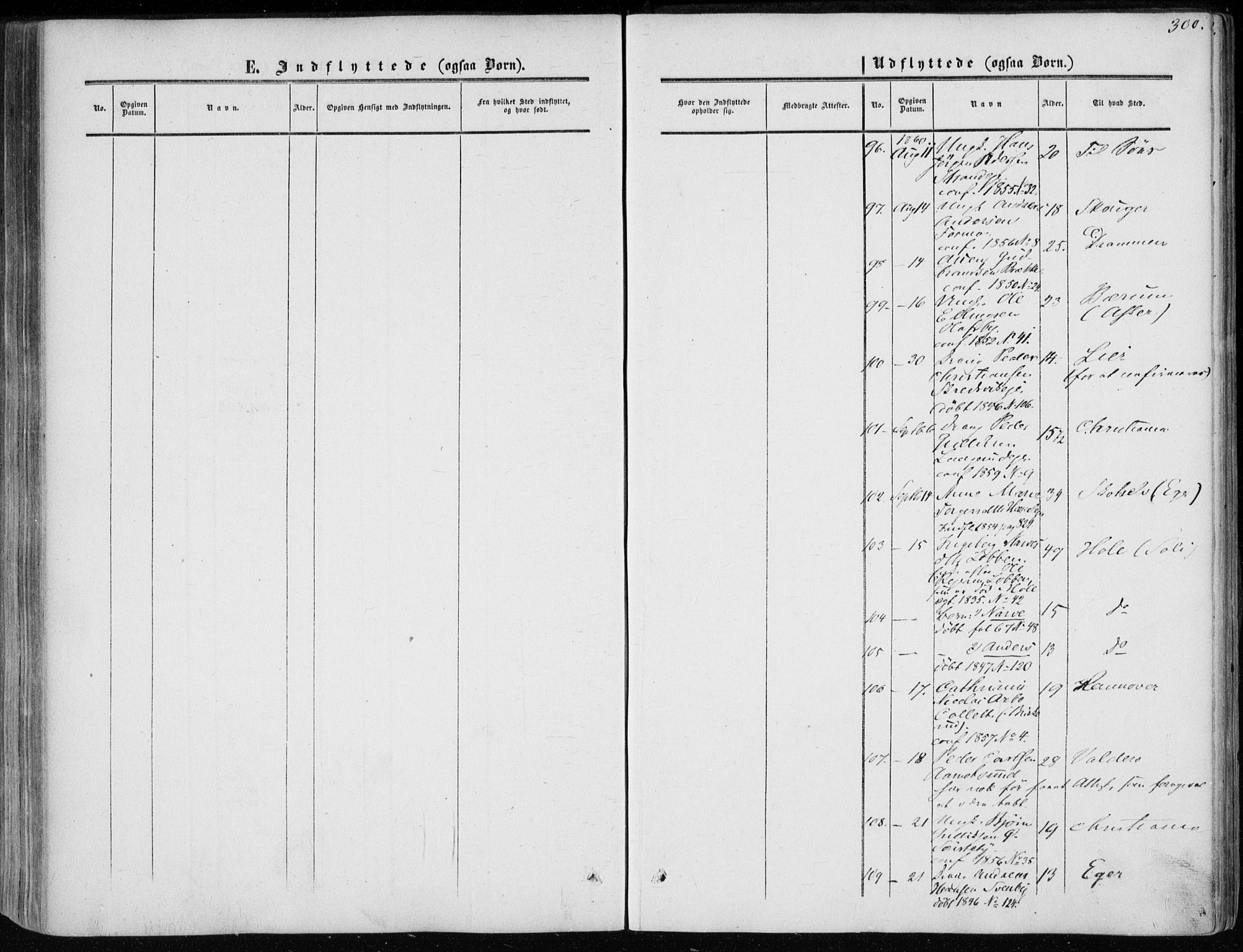 Modum kirkebøker, AV/SAKO-A-234/F/Fa/L0009: Ministerialbok nr. 9, 1860-1864, s. 300