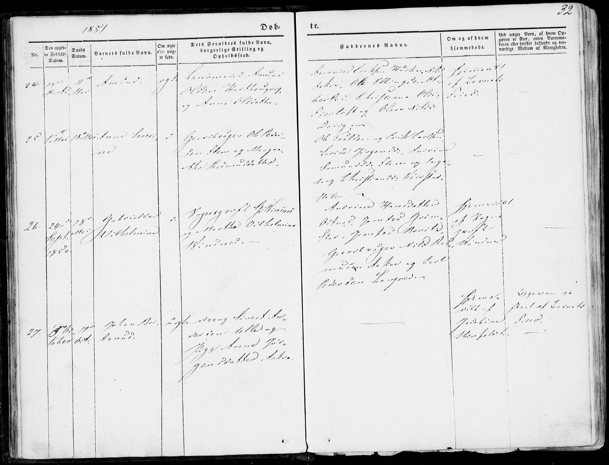 Ministerialprotokoller, klokkerbøker og fødselsregistre - Møre og Romsdal, AV/SAT-A-1454/536/L0497: Ministerialbok nr. 536A06, 1845-1865, s. 32