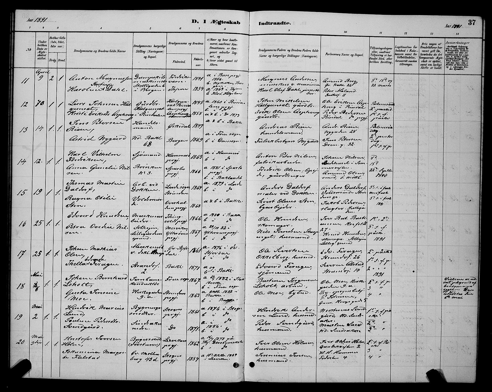 Ministerialprotokoller, klokkerbøker og fødselsregistre - Sør-Trøndelag, AV/SAT-A-1456/604/L0223: Klokkerbok nr. 604C06, 1886-1897, s. 37