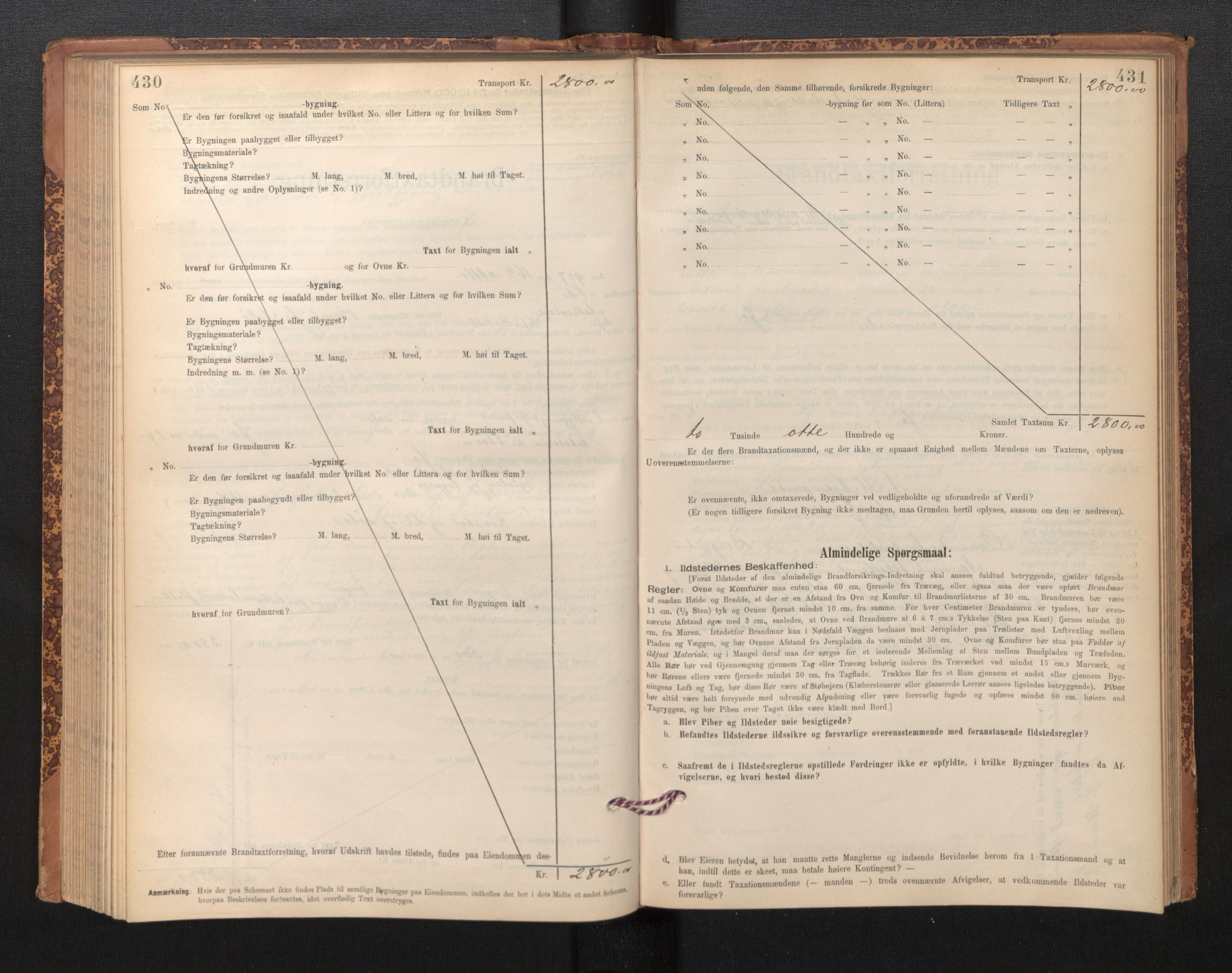 Lensmannen i Askvoll, SAB/A-26301/0012/L0004: Branntakstprotokoll, skjematakst og liste over branntakstmenn, 1895-1932, s. 430-431