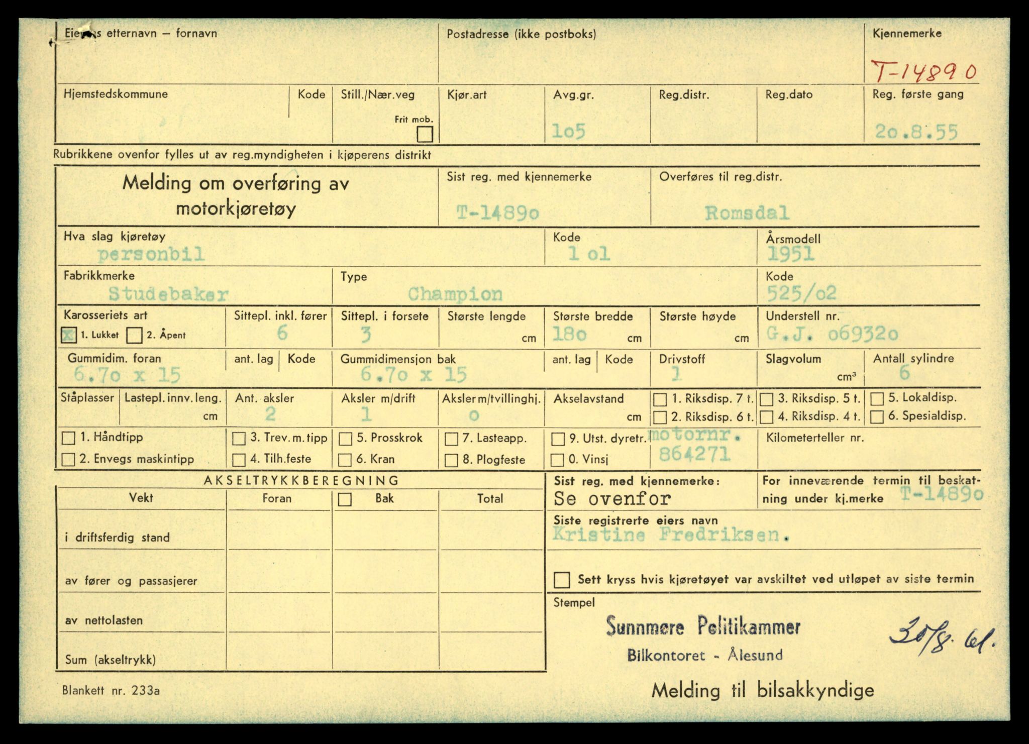 Møre og Romsdal vegkontor - Ålesund trafikkstasjon, AV/SAT-A-4099/F/Fe/L0049: Registreringskort for kjøretøy T 14864 - T 18613, 1927-1998, s. 645