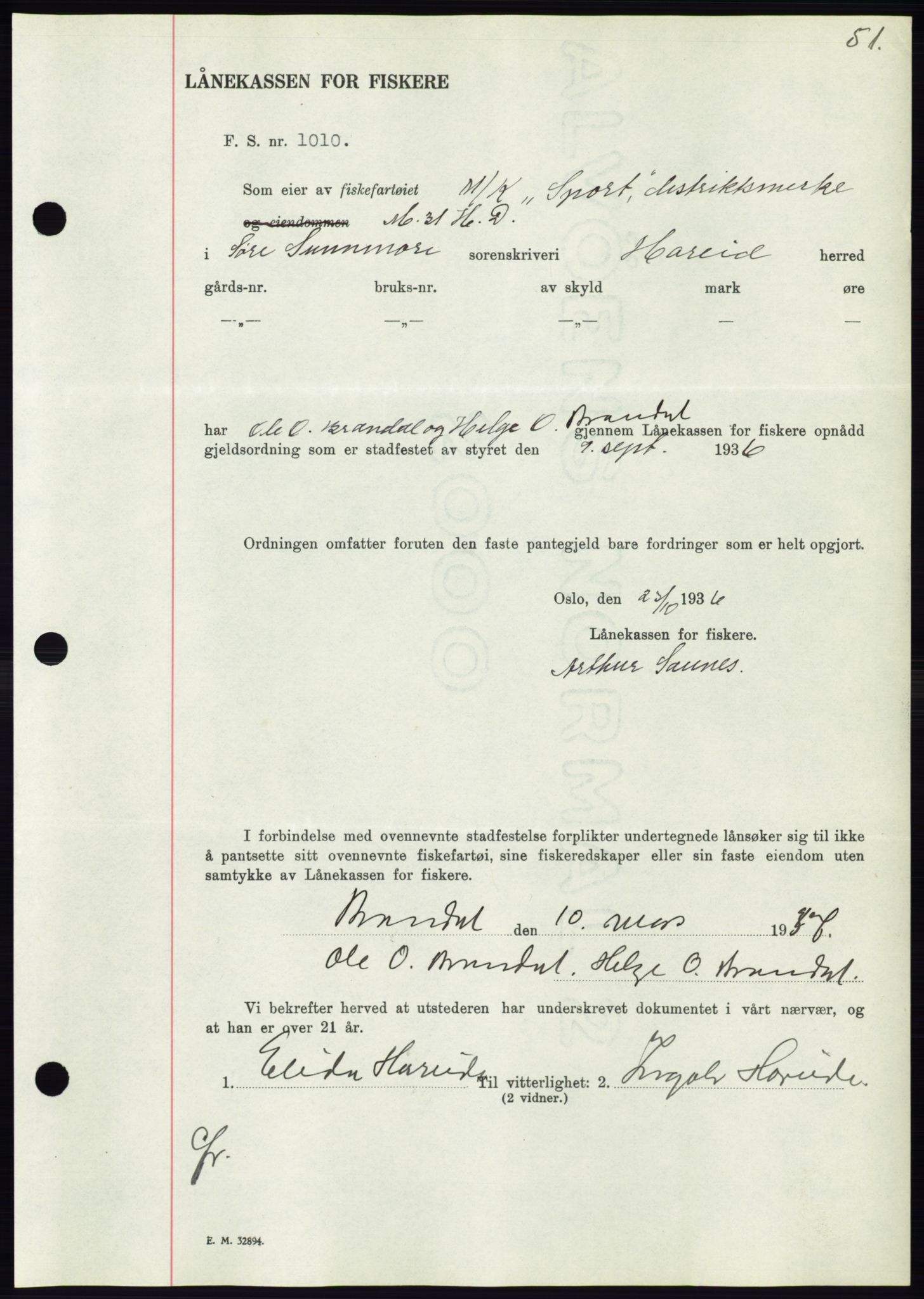 Søre Sunnmøre sorenskriveri, AV/SAT-A-4122/1/2/2C/L0063: Pantebok nr. 57, 1937-1937, Dagboknr: 623/1937