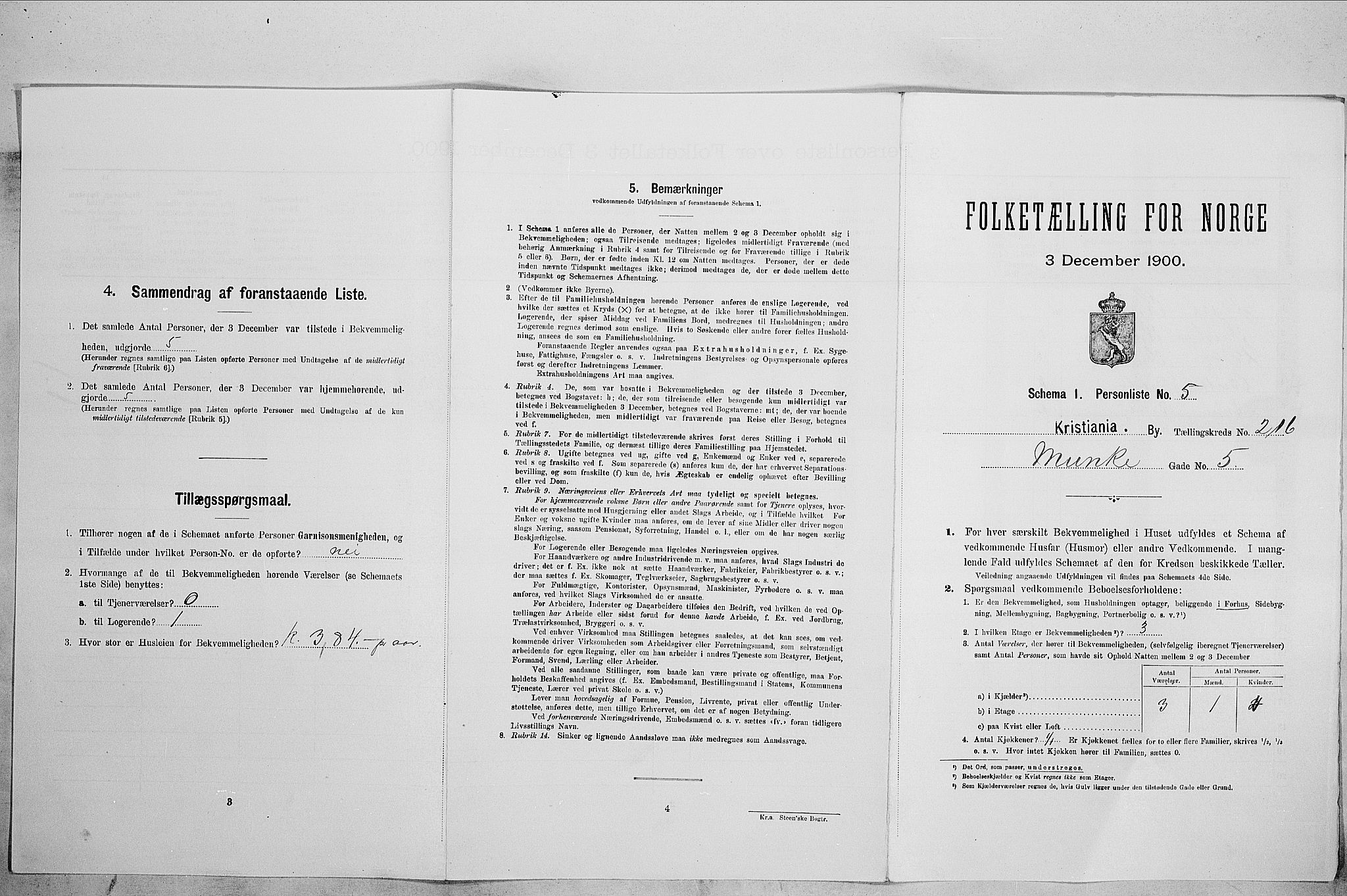 SAO, Folketelling 1900 for 0301 Kristiania kjøpstad, 1900, s. 60487
