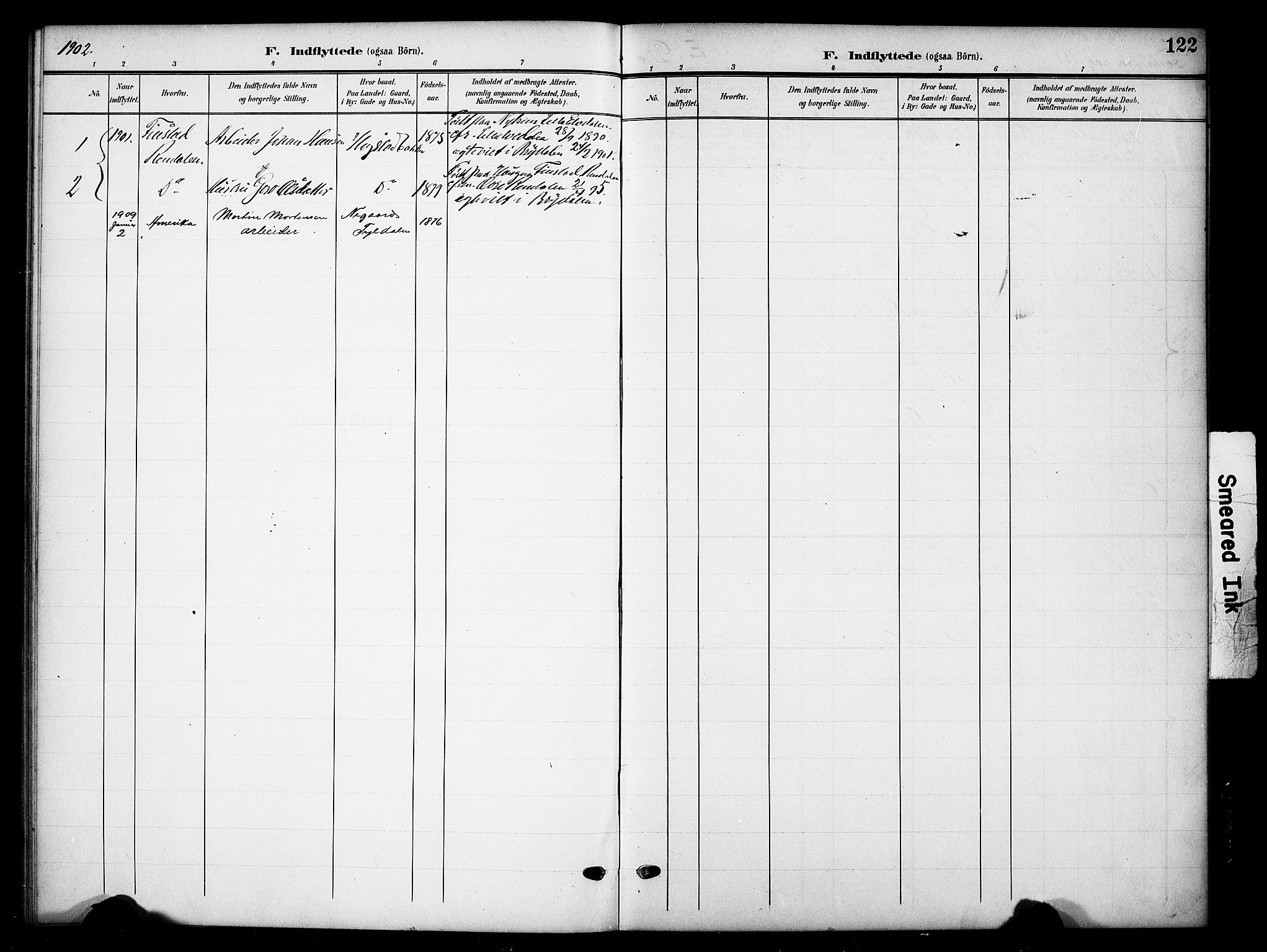 Tynset prestekontor, SAH/PREST-058/H/Ha/Hab/L0010: Klokkerbok nr. 10, 1902-1929, s. 122