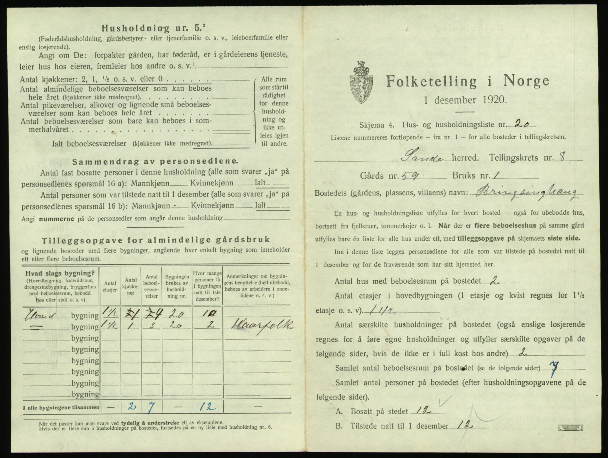 SAT, Folketelling 1920 for 1514 Sande herred, 1920, s. 702