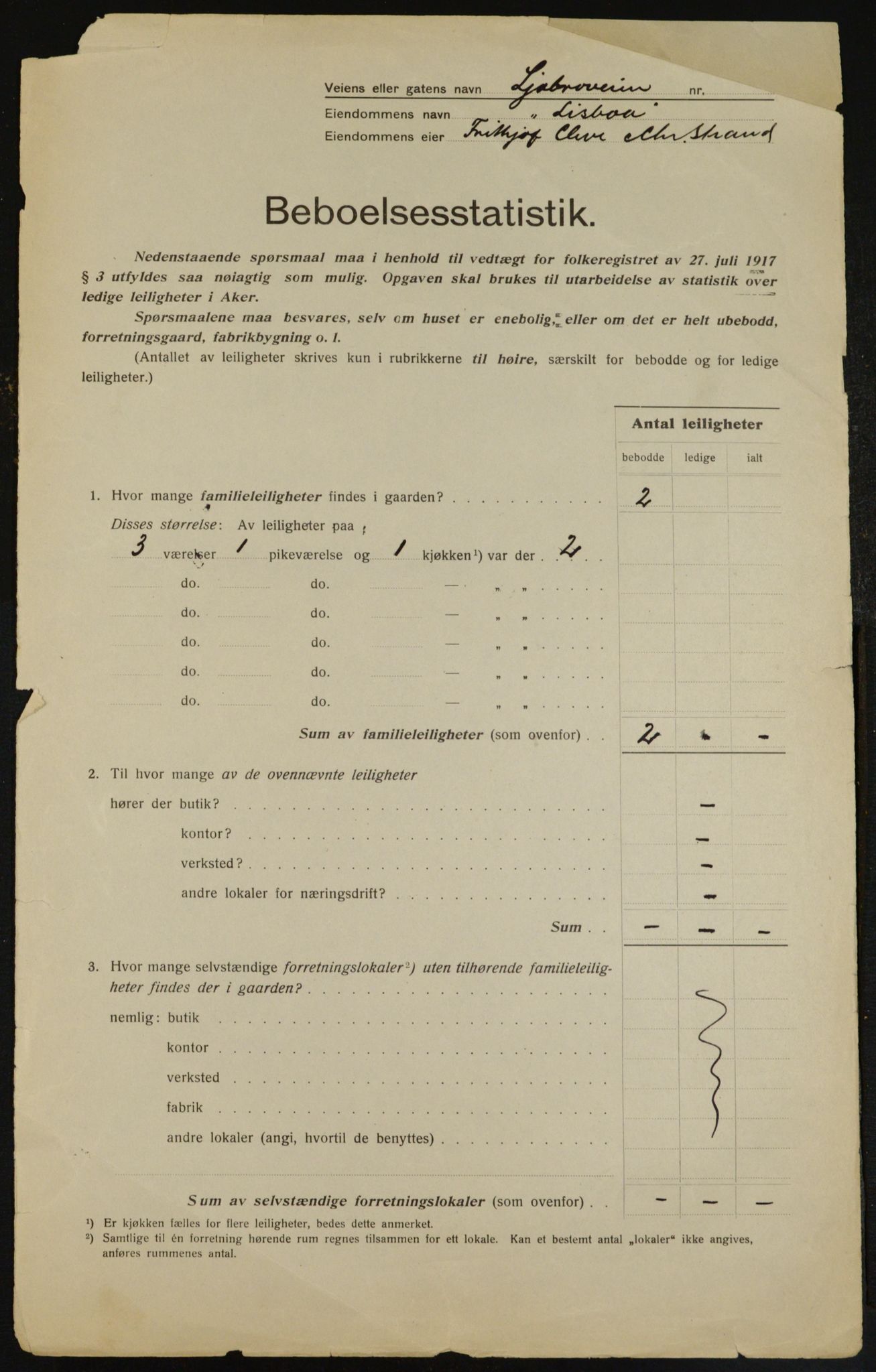 OBA, Kommunal folketelling 1.12.1917 for Aker, 1917, s. 20149