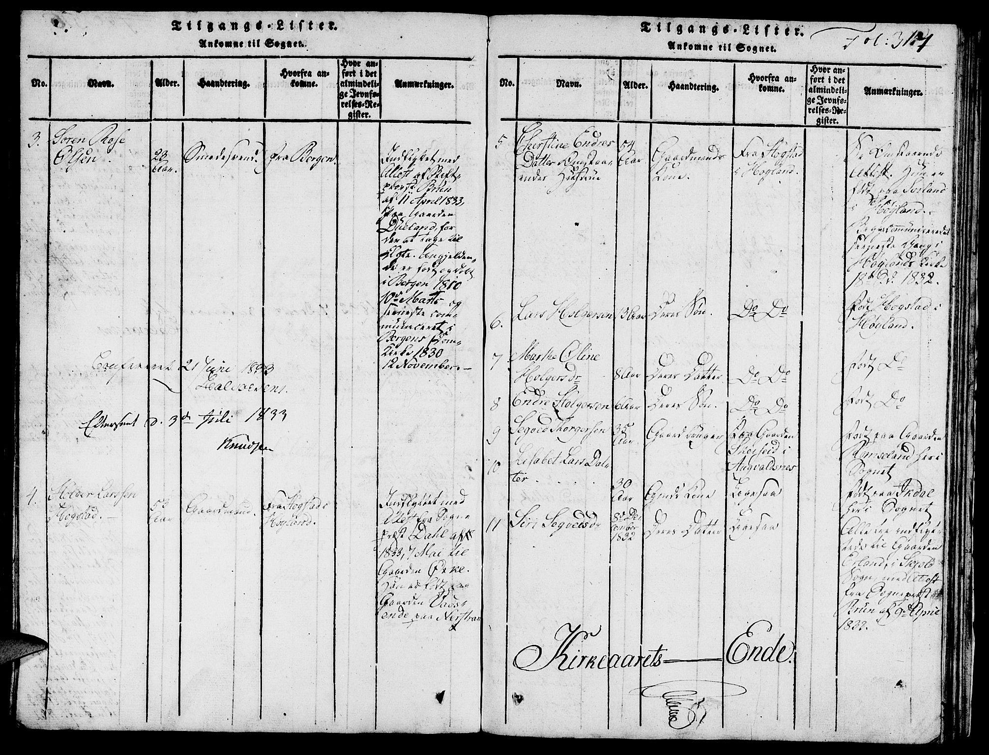 Skjold sokneprestkontor, AV/SAST-A-101847/H/Ha/Hab/L0001: Klokkerbok nr. B 1, 1815-1835, s. 317