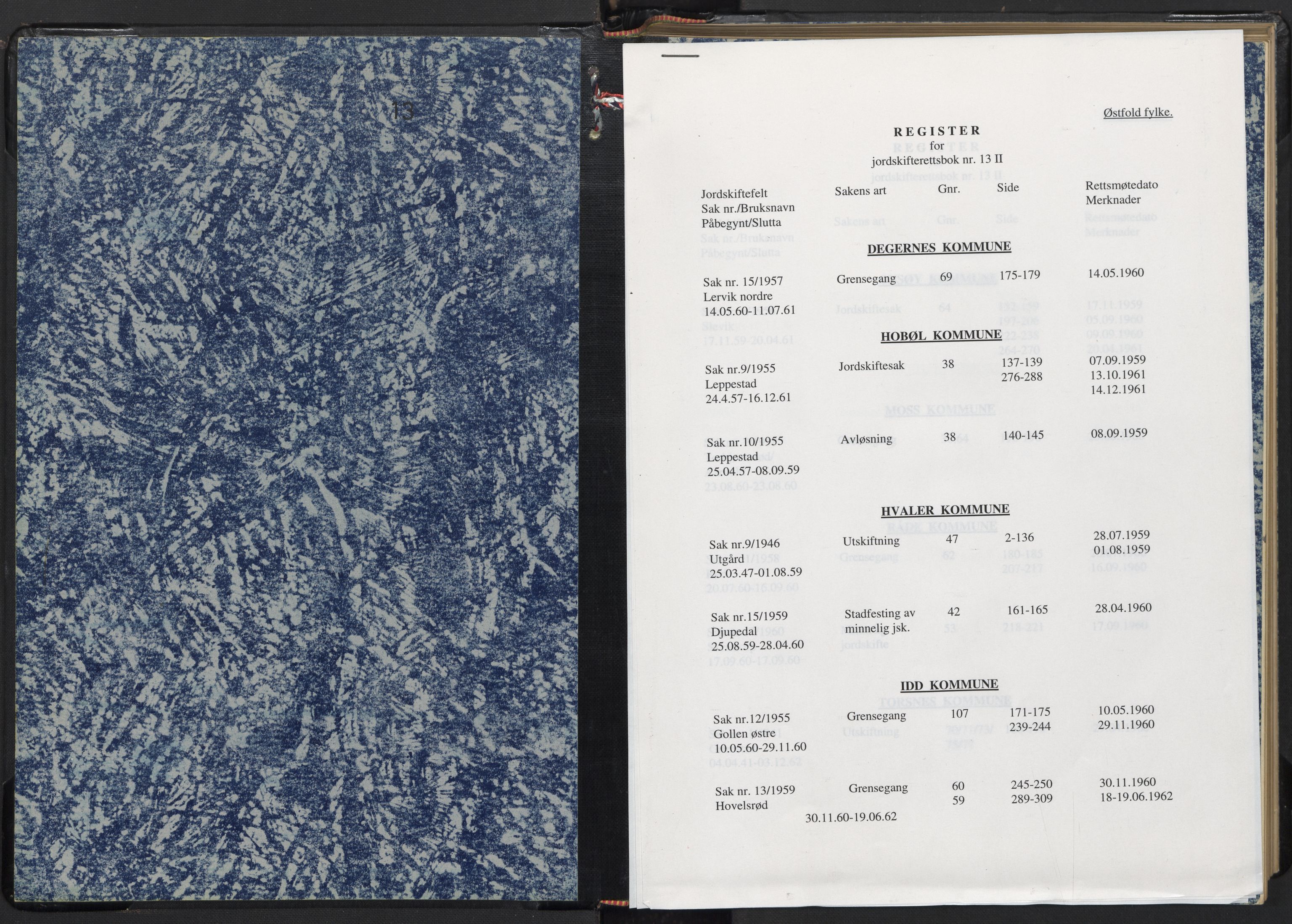 Østfold jordskifterett, AV/SAO-A-10240/F/Fc/L0013b: Forhandlingsprotokoller, 1959-1966