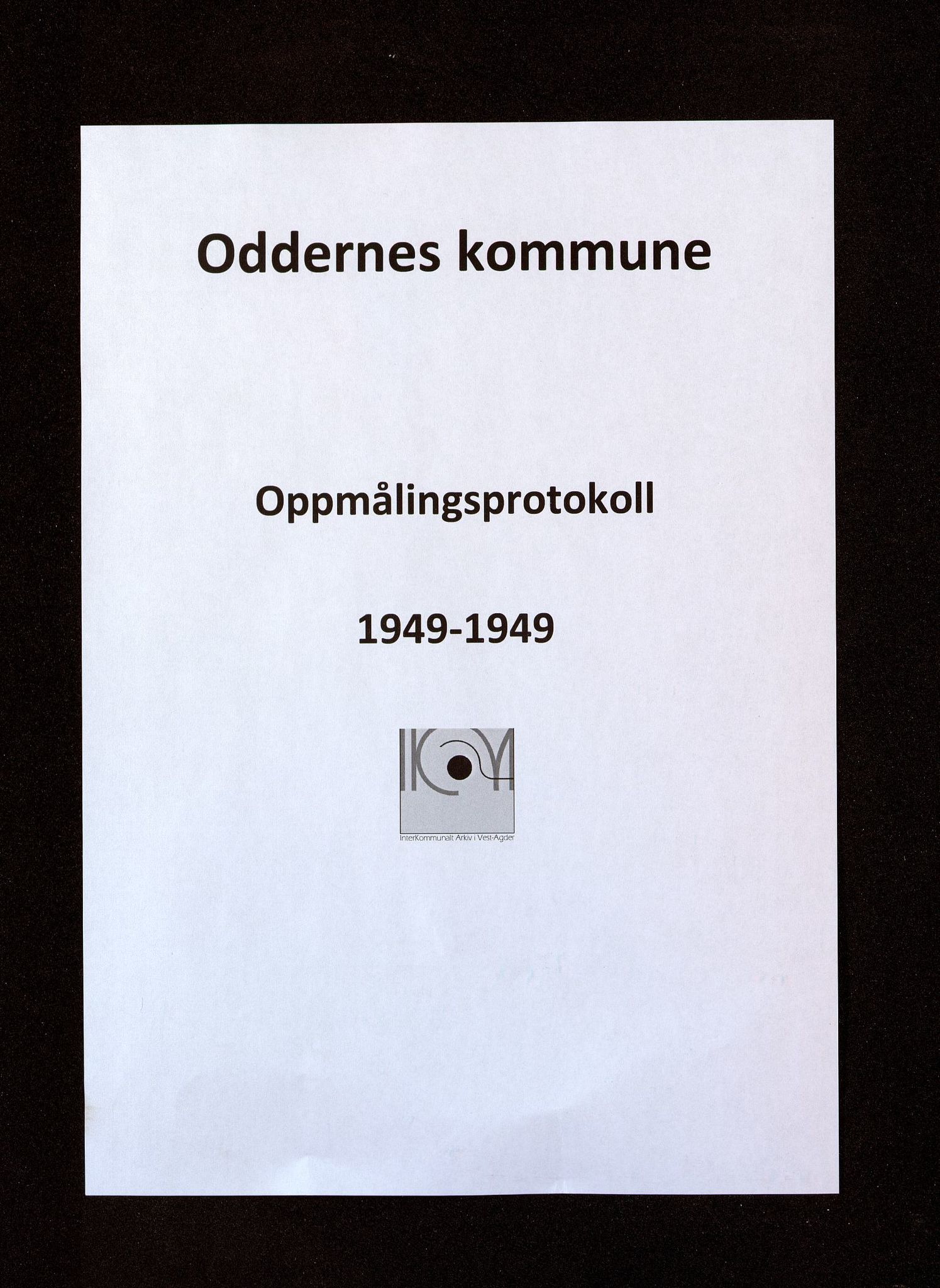 Oddernes kommune - Oppmålingsvesenet, ARKSOR/1001OD773/Ia/L0007: Oppmålingsprotokoll nr.7 (d), 1949