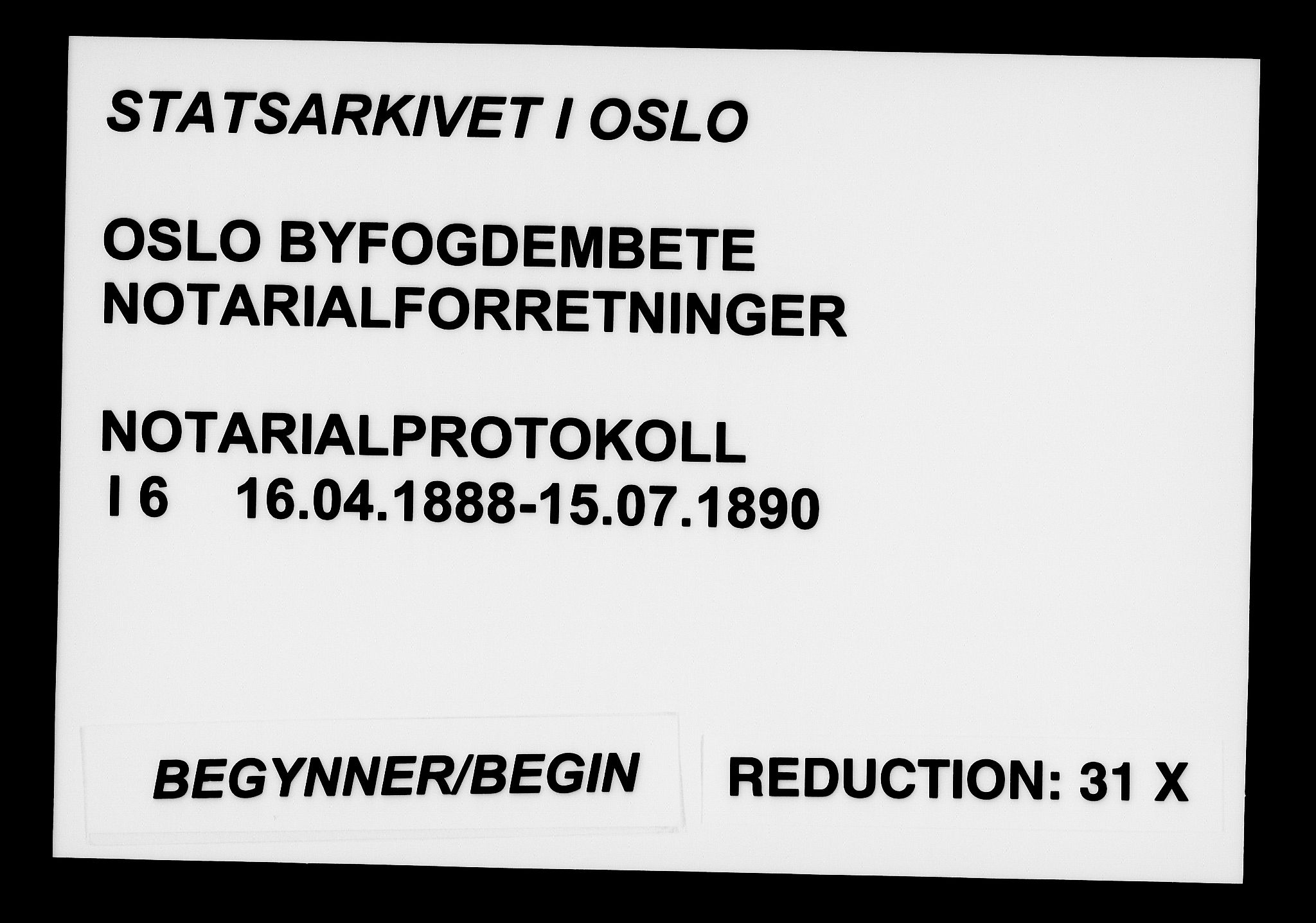 Oslo byfogd avd. I, SAO/A-10220/L/Lb/Lba/L0006: Notarialprotokoll, rekke I, 1888-1890