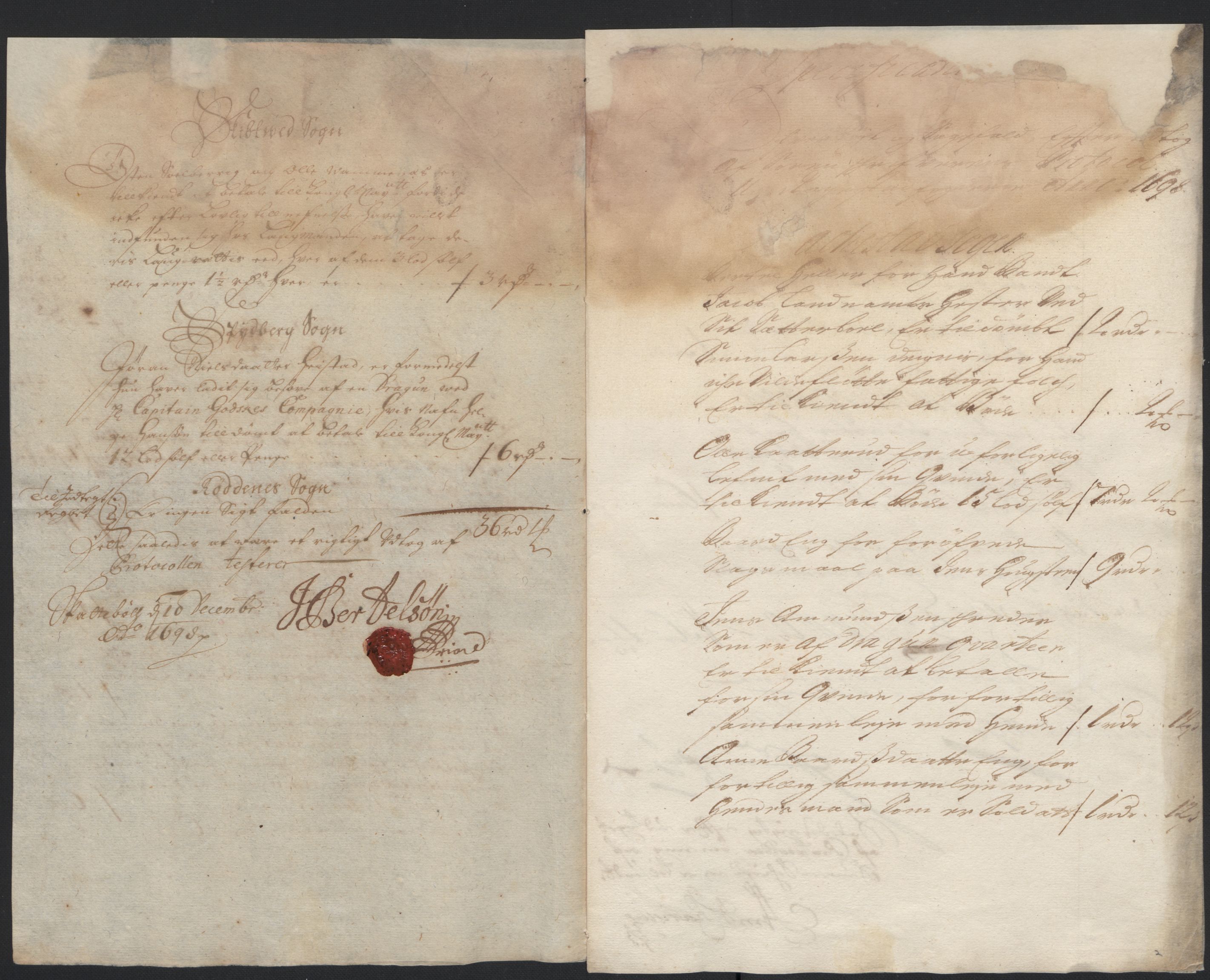 Rentekammeret inntil 1814, Reviderte regnskaper, Fogderegnskap, AV/RA-EA-4092/R07/L0288: Fogderegnskap Rakkestad, Heggen og Frøland, 1698, s. 22