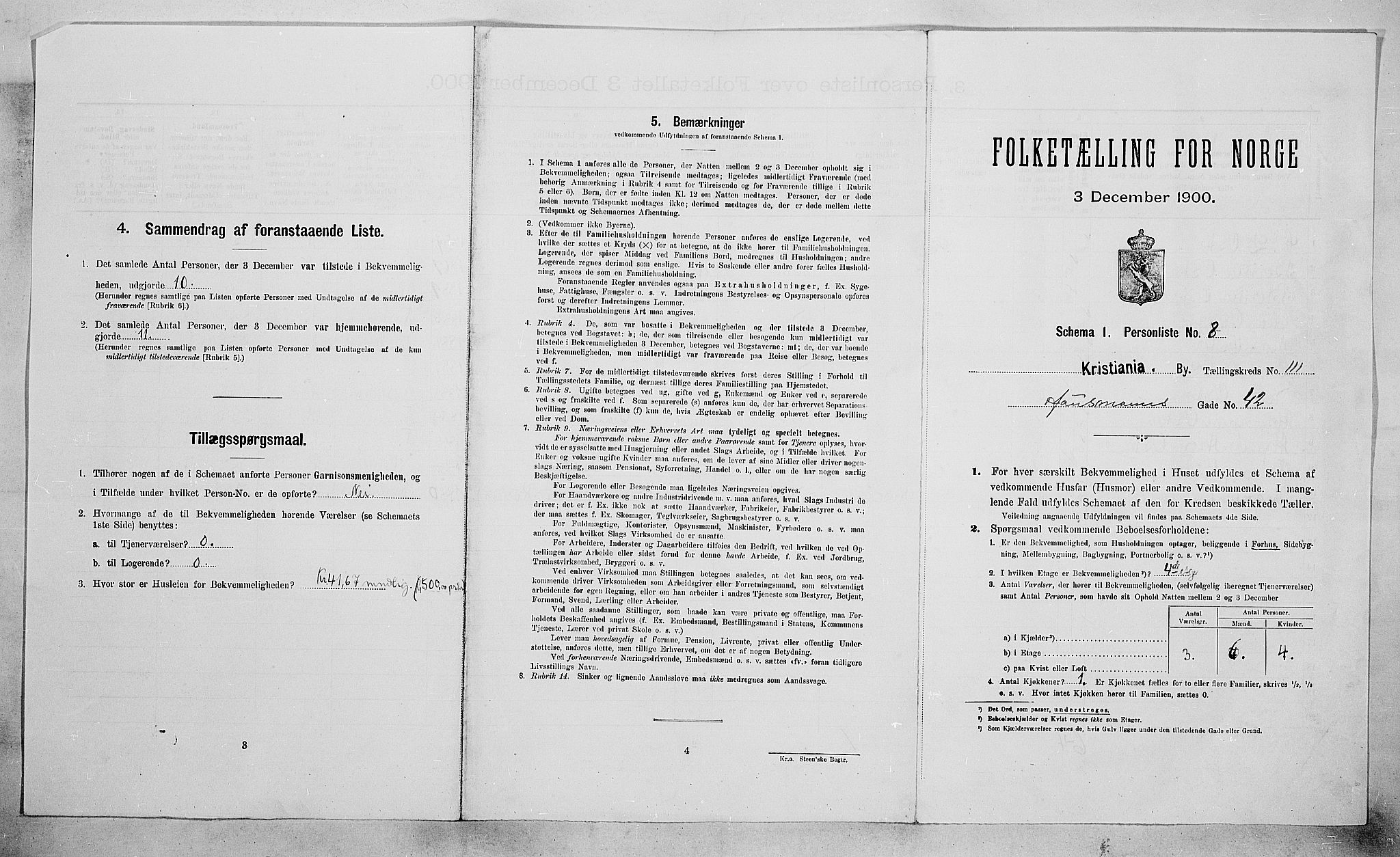 SAO, Folketelling 1900 for 0301 Kristiania kjøpstad, 1900, s. 33565