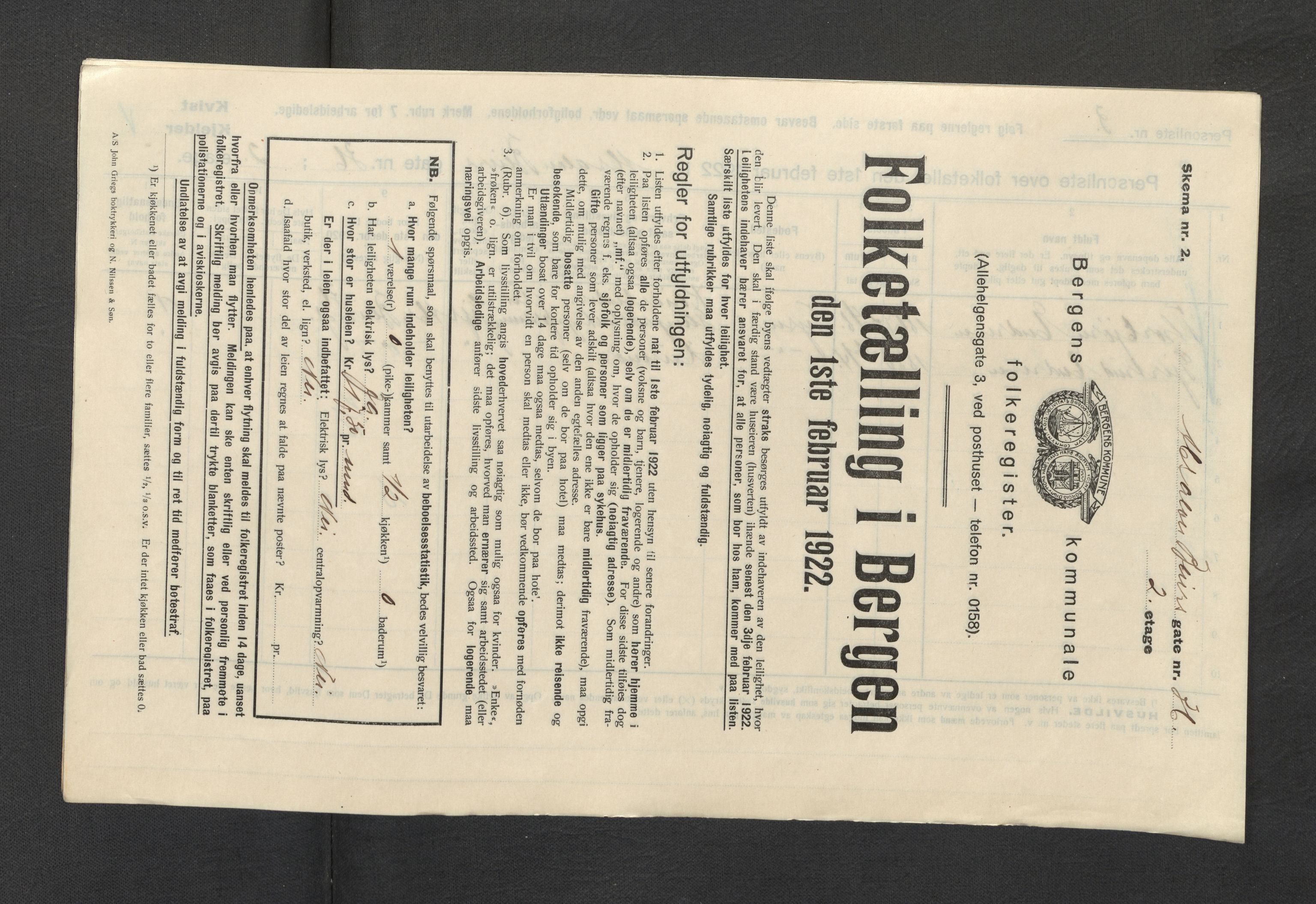 SAB, Kommunal folketelling 1922 for Bergen kjøpstad, 1922, s. 655