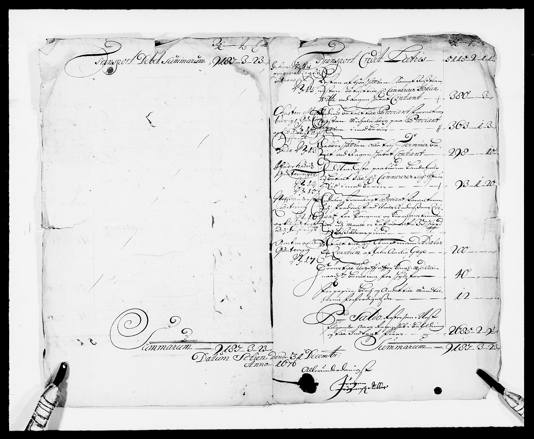 Rentekammeret inntil 1814, Reviderte regnskaper, Fogderegnskap, RA/EA-4092/R34/L2043: Fogderegnskap Bamble, 1676-1677, s. 3