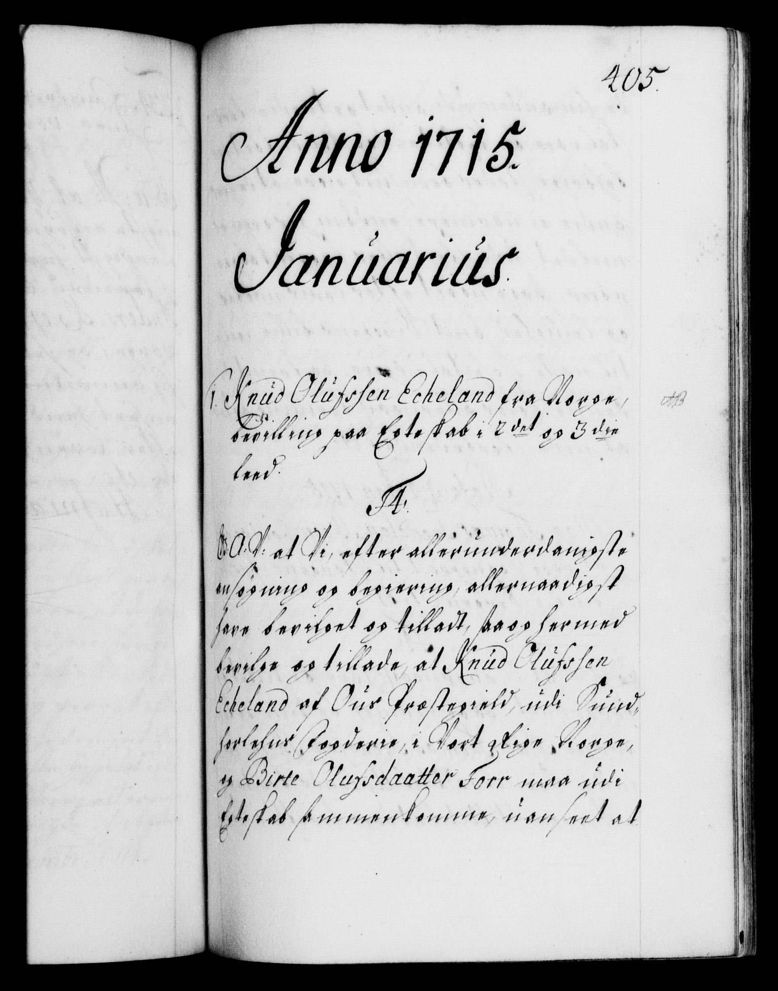 Danske Kanselli 1572-1799, RA/EA-3023/F/Fc/Fca/Fcaa/L0021: Norske registre, 1712-1715, s. 405a
