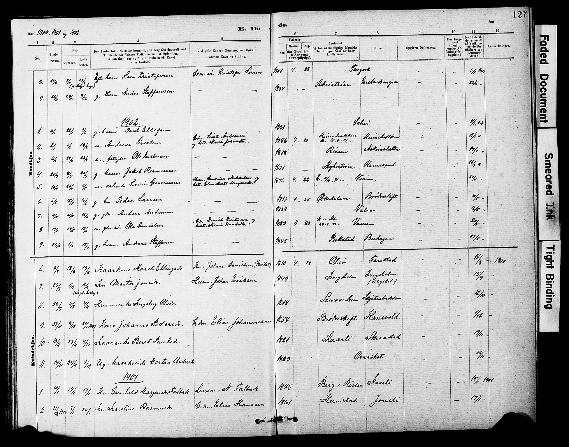 Ministerialprotokoller, klokkerbøker og fødselsregistre - Sør-Trøndelag, SAT/A-1456/646/L0628: Klokkerbok nr. 646C01, 1880-1903, s. 127