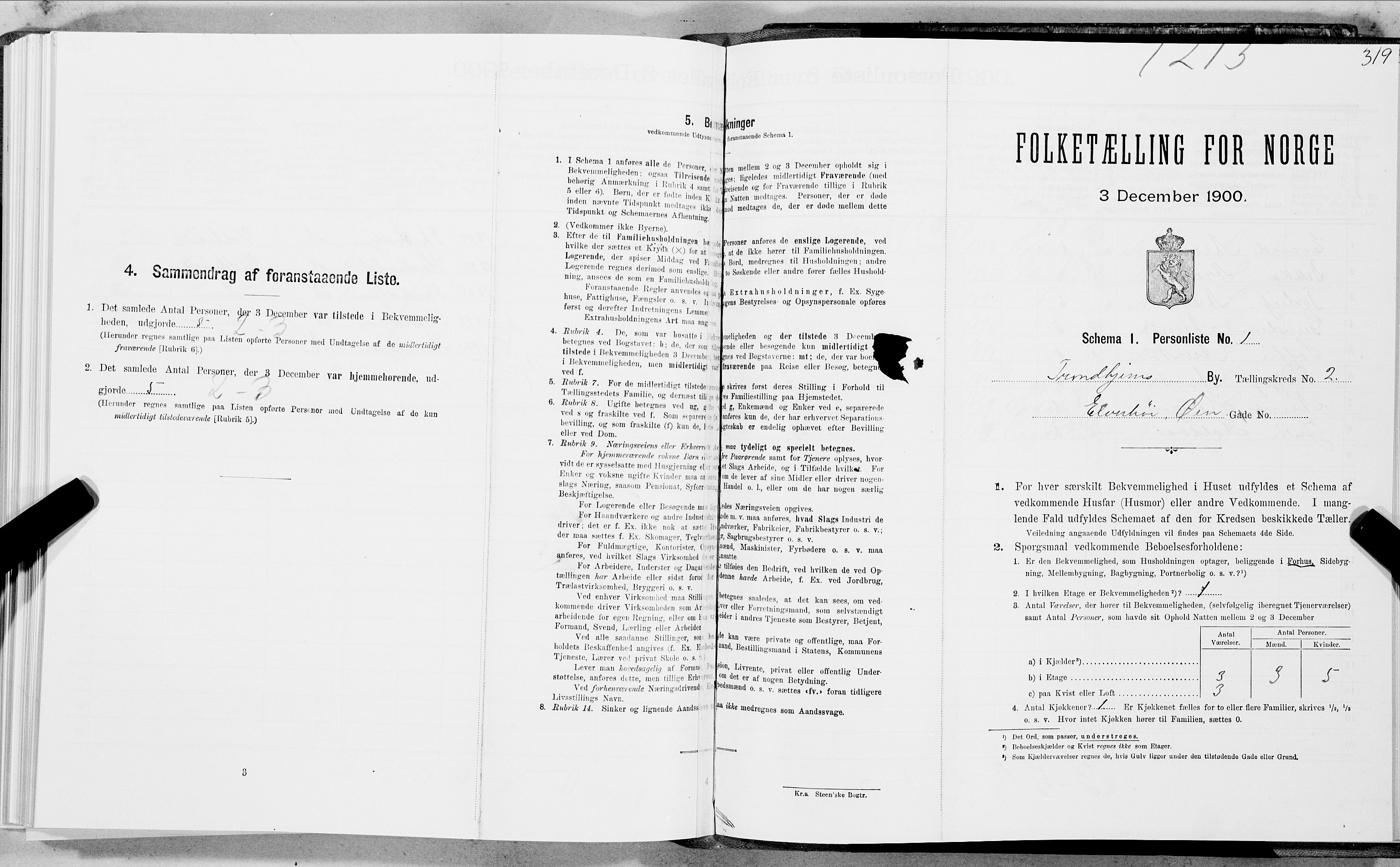 SAT, Folketelling 1900 for 1601 Trondheim kjøpstad, 1900, s. 491