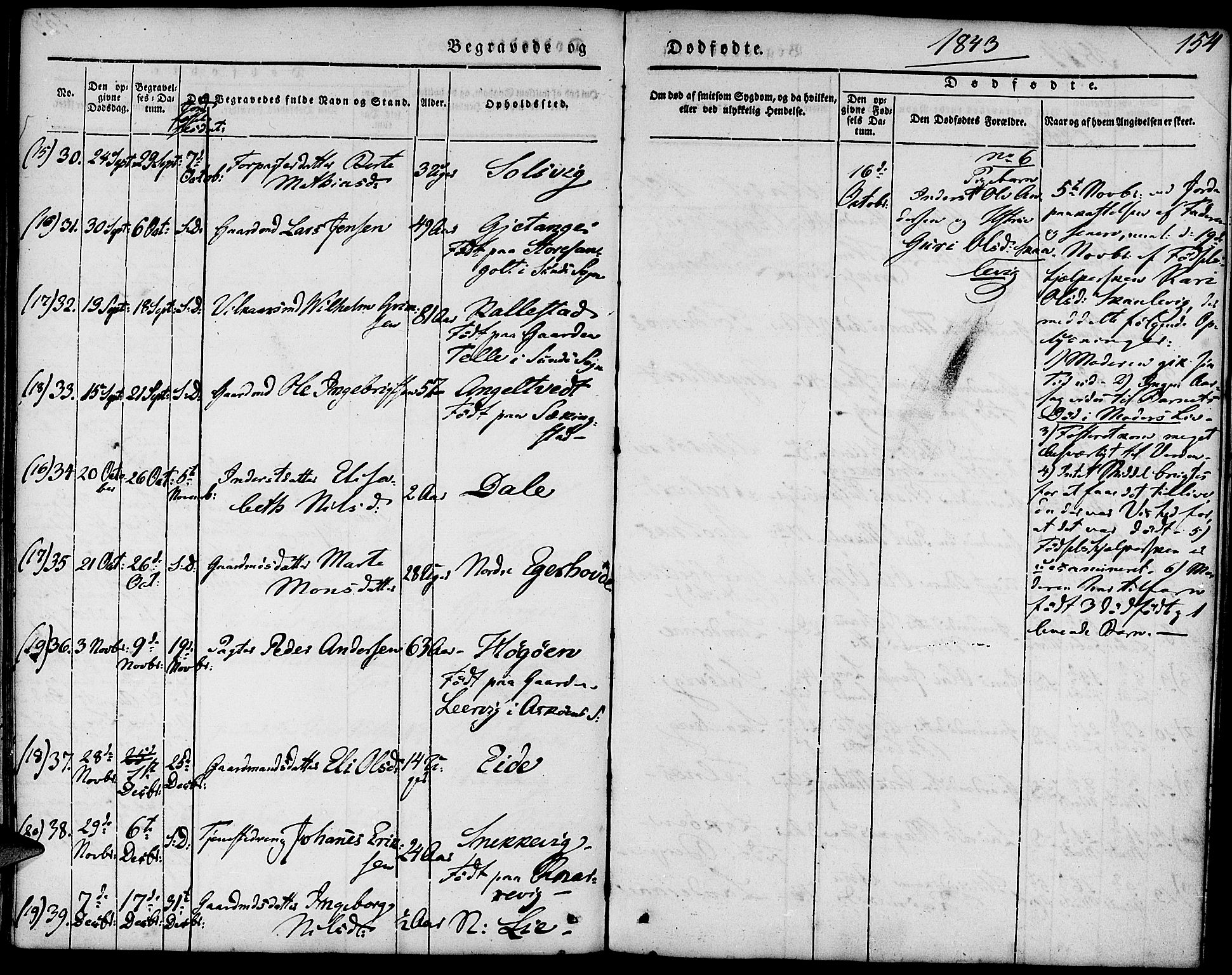 Fjell sokneprestembete, SAB/A-75301/H/Haa: Ministerialbok nr. A 1, 1835-1850, s. 154