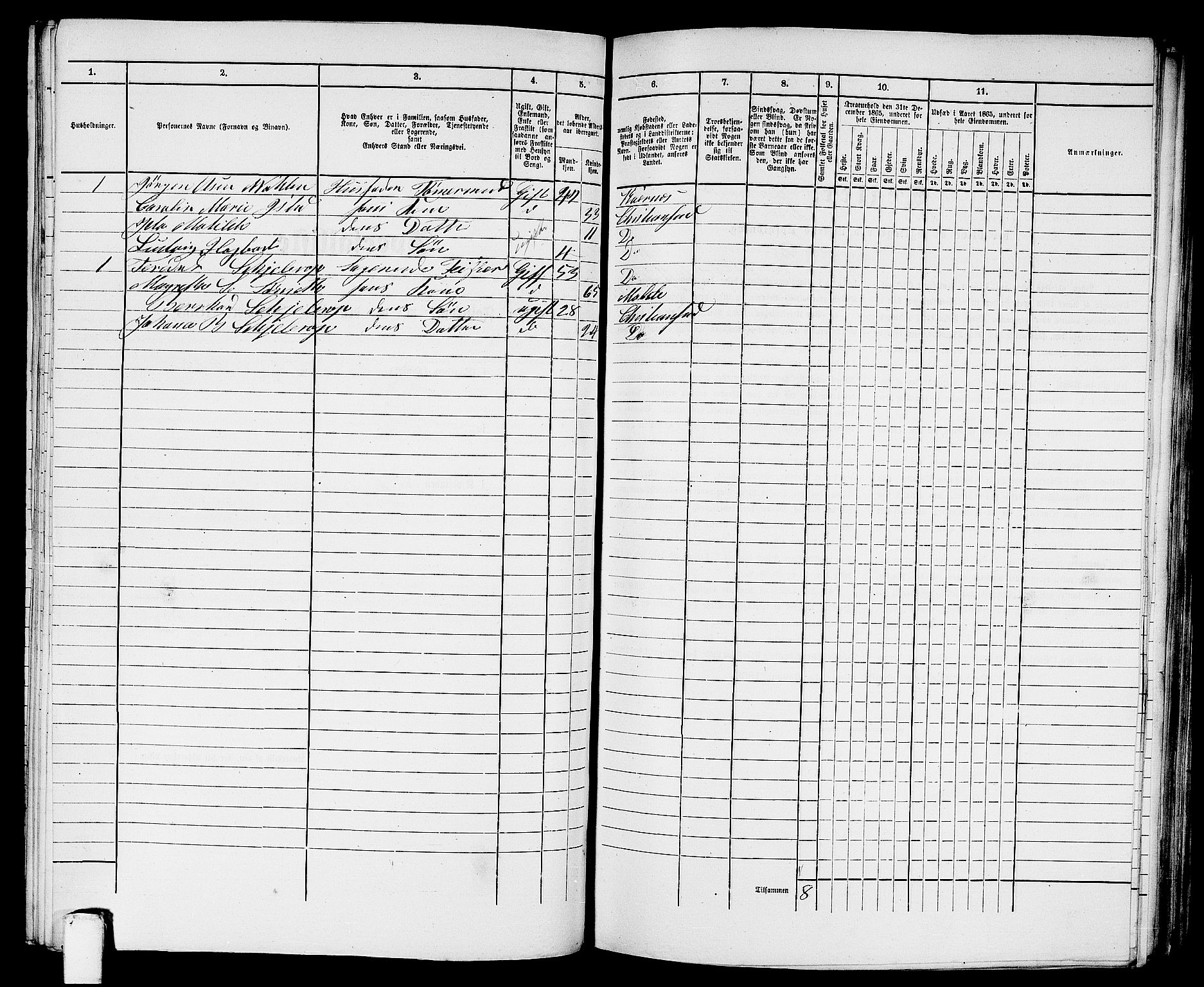 RA, Folketelling 1865 for 1503B Kristiansund prestegjeld, Kristiansund kjøpstad, 1865, s. 776