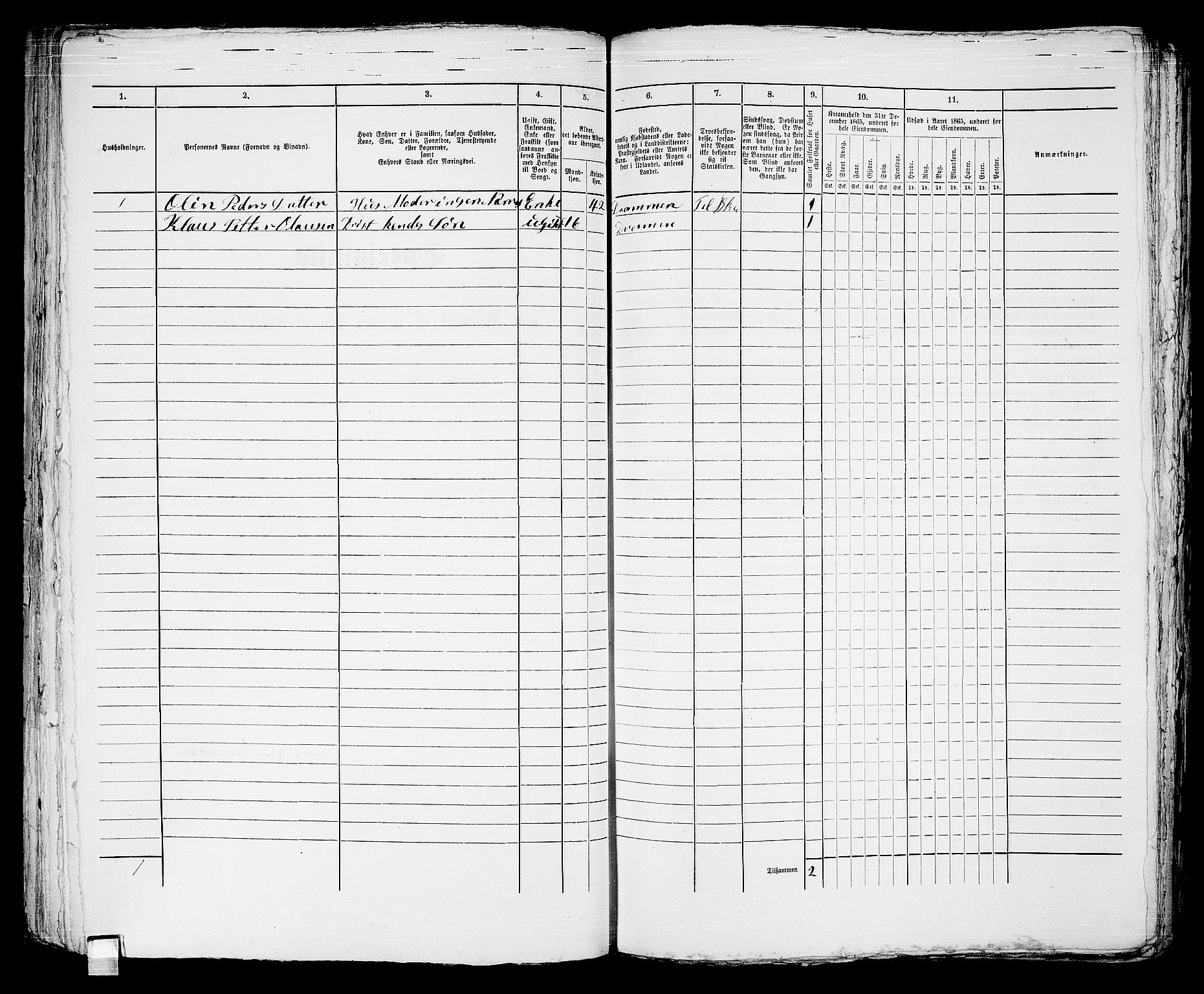 RA, Folketelling 1865 for 0602bP Strømsø prestegjeld i Drammen kjøpstad, 1865, s. 746