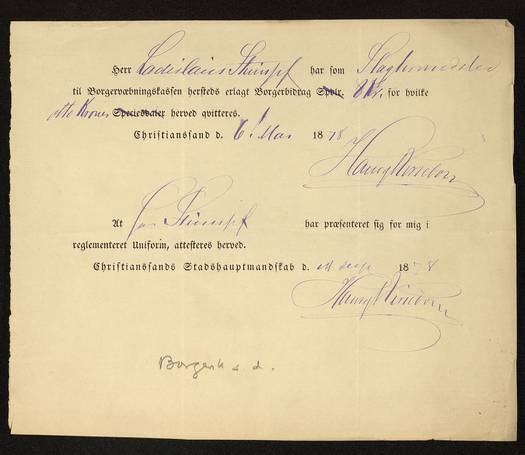 Kristiansand By - Magistraten, IKAV/1001KG122/G/Gc/L0009: Borgerbrev, 1877-1901