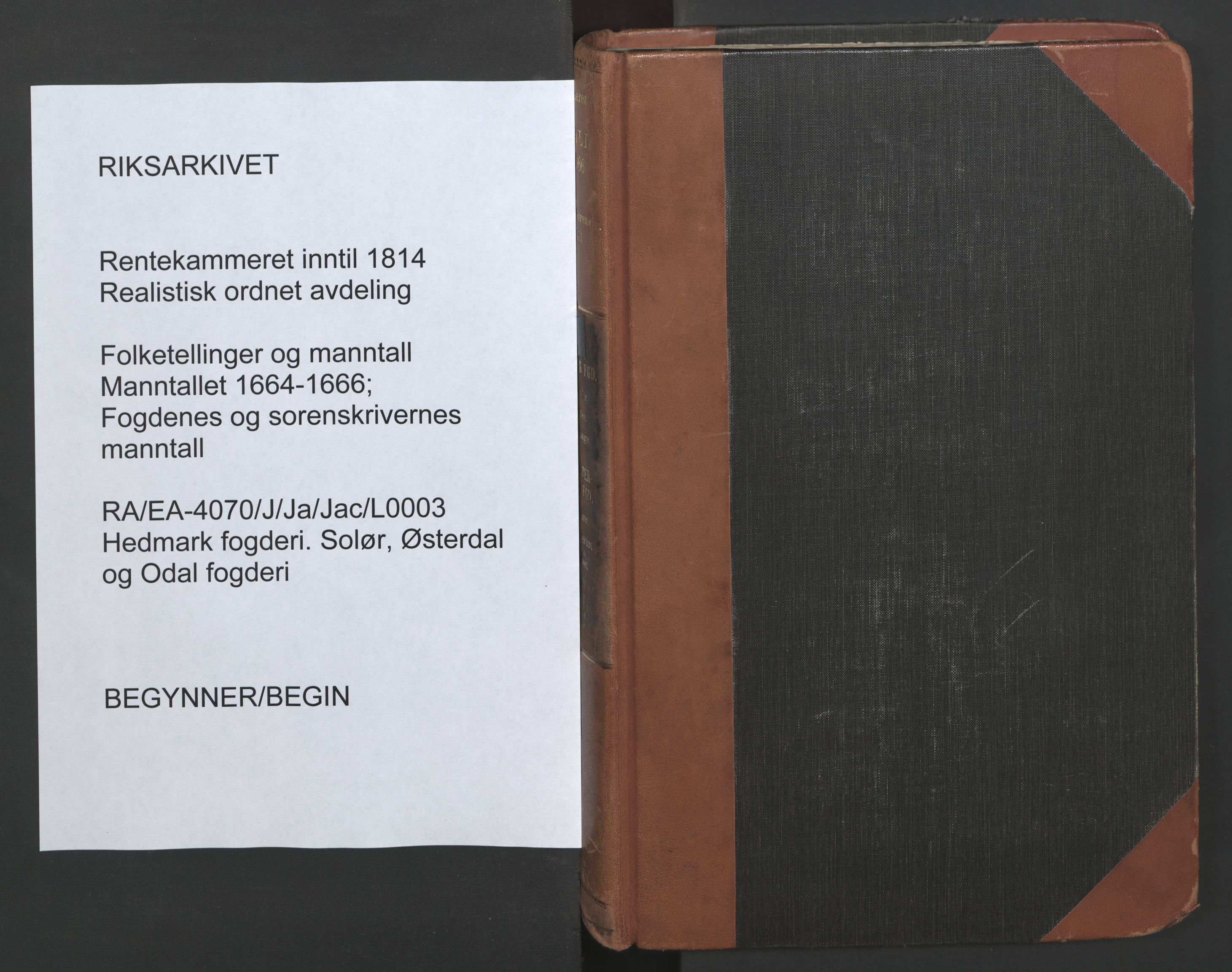 RA, Fogdenes og sorenskrivernes manntall 1664-1666, nr. 3: Hedmark fogderi og Solør, Østerdal og Odal fogderi, 1664