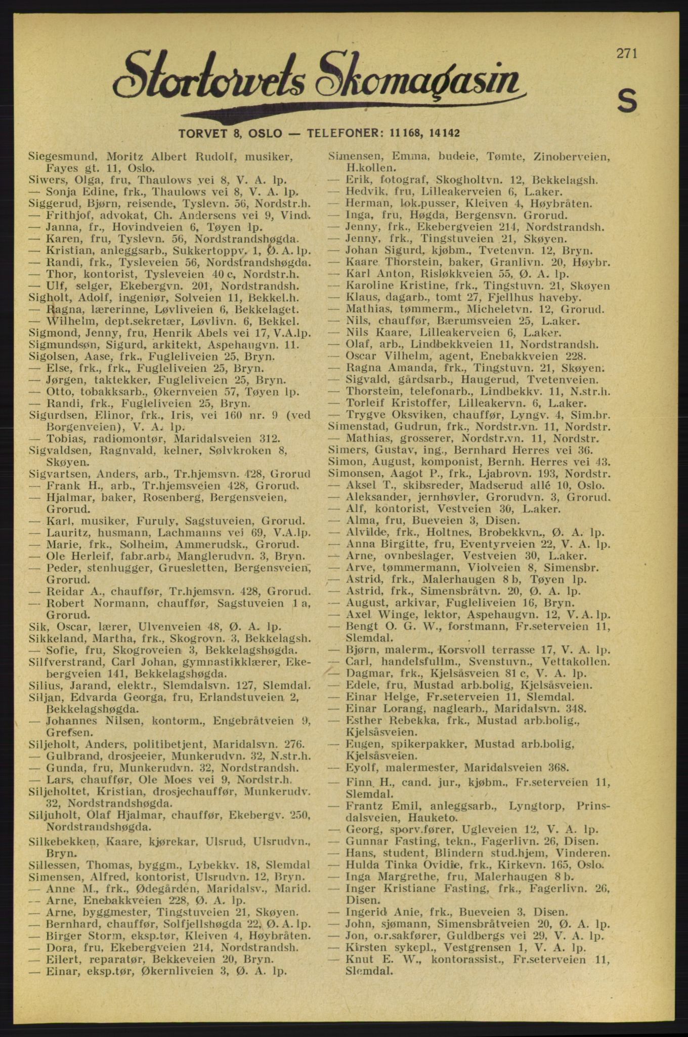 Aker adressebok/adressekalender, PUBL/001/A/005: Aker adressebok, 1934-1935, s. 271