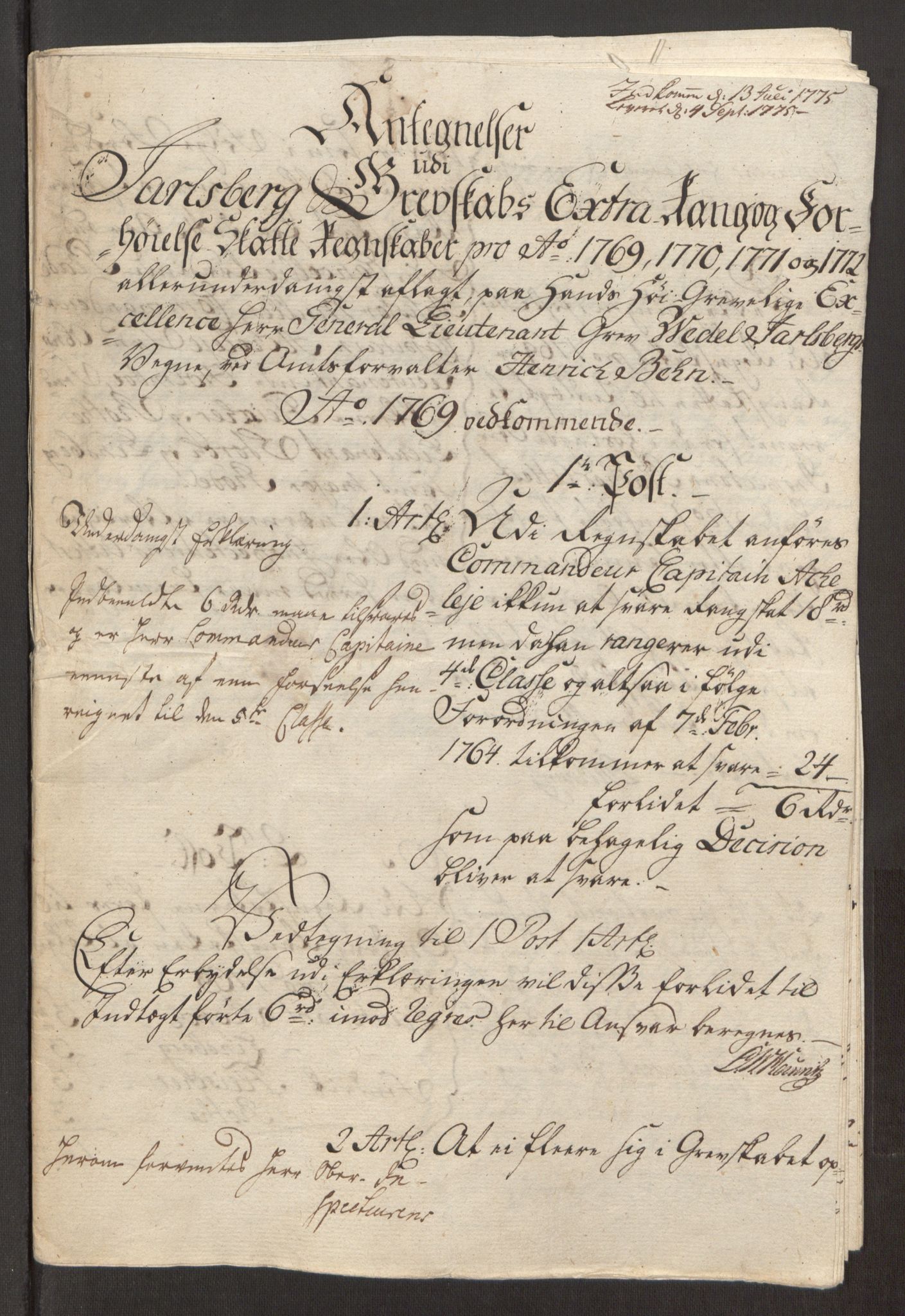 Rentekammeret inntil 1814, Reviderte regnskaper, Fogderegnskap, AV/RA-EA-4092/R32/L1960: Ekstraskatten Jarlsberg grevskap, 1762-1772, s. 235
