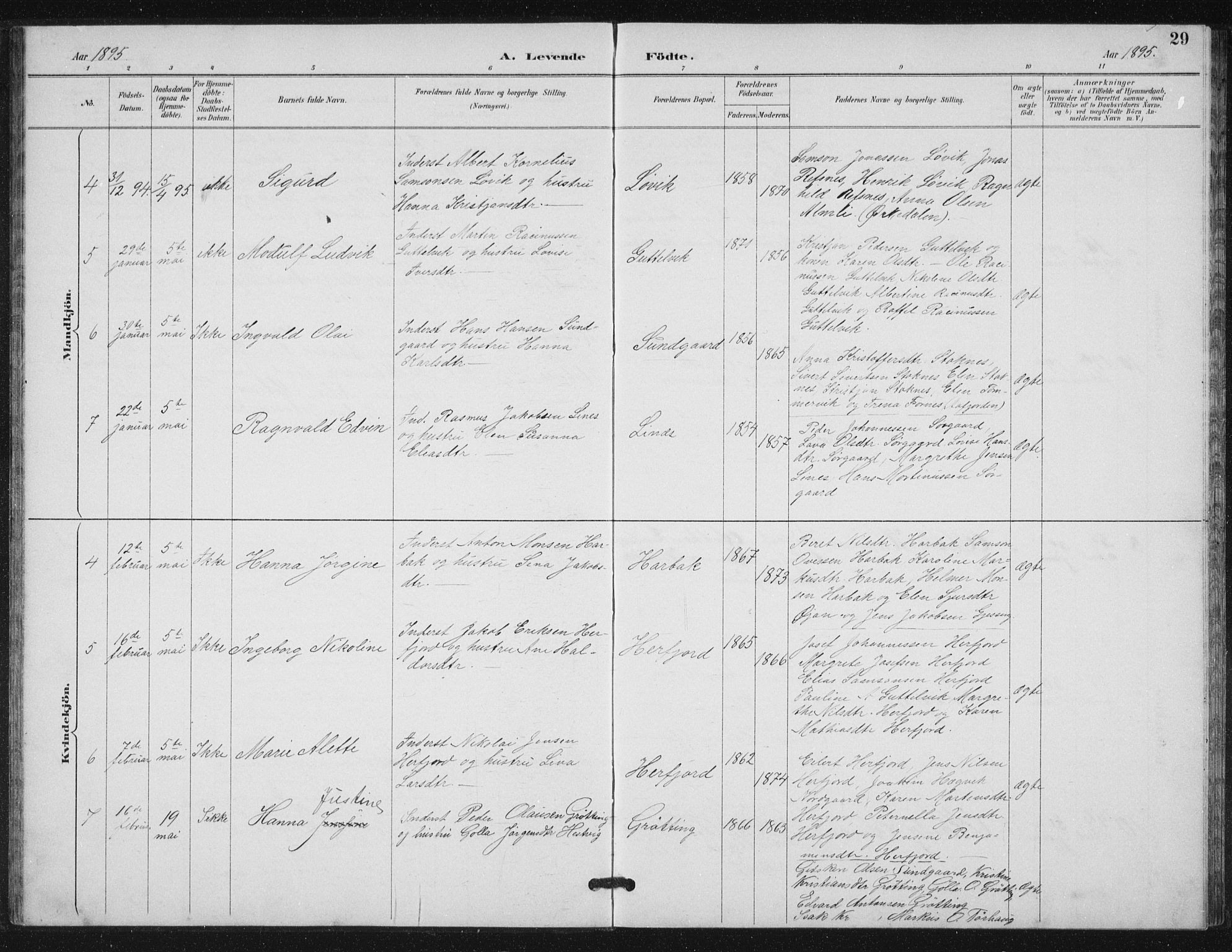 Ministerialprotokoller, klokkerbøker og fødselsregistre - Sør-Trøndelag, AV/SAT-A-1456/656/L0698: Klokkerbok nr. 656C04, 1890-1904, s. 29