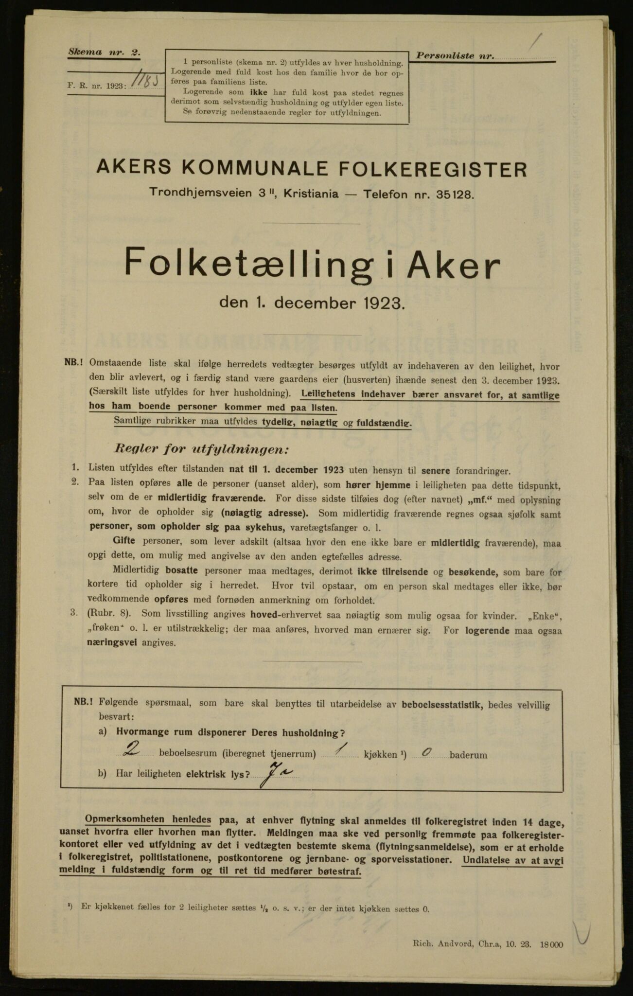 , Kommunal folketelling 1.12.1923 for Aker, 1923, s. 15290