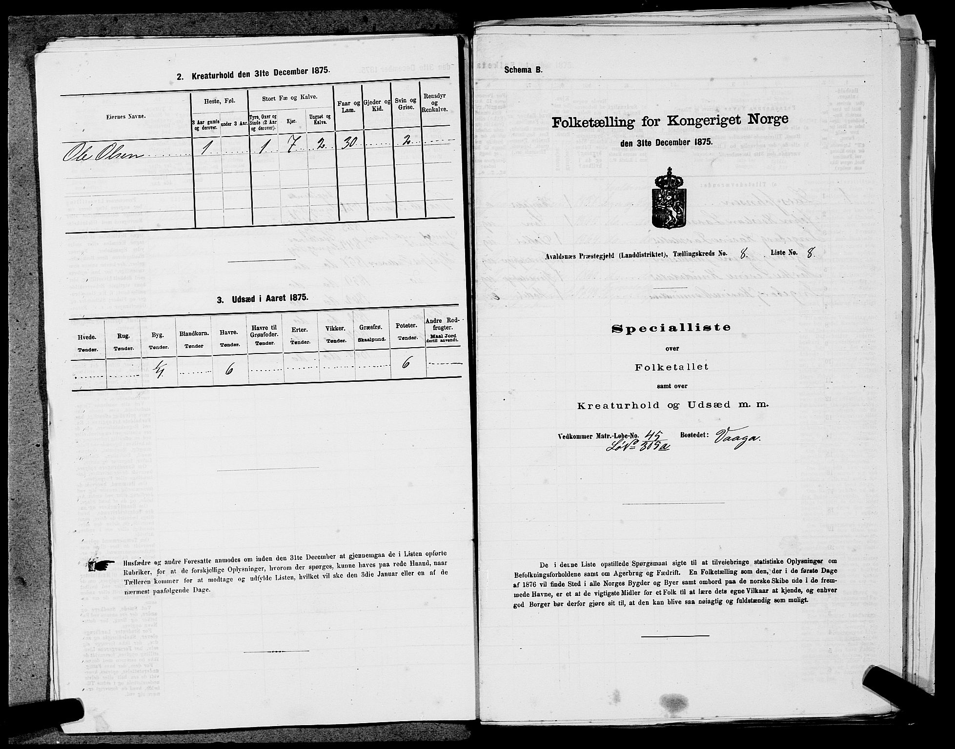 SAST, Folketelling 1875 for 1147L Avaldsnes prestegjeld, Avaldsnes sokn og Kopervik landsokn, 1875, s. 1304