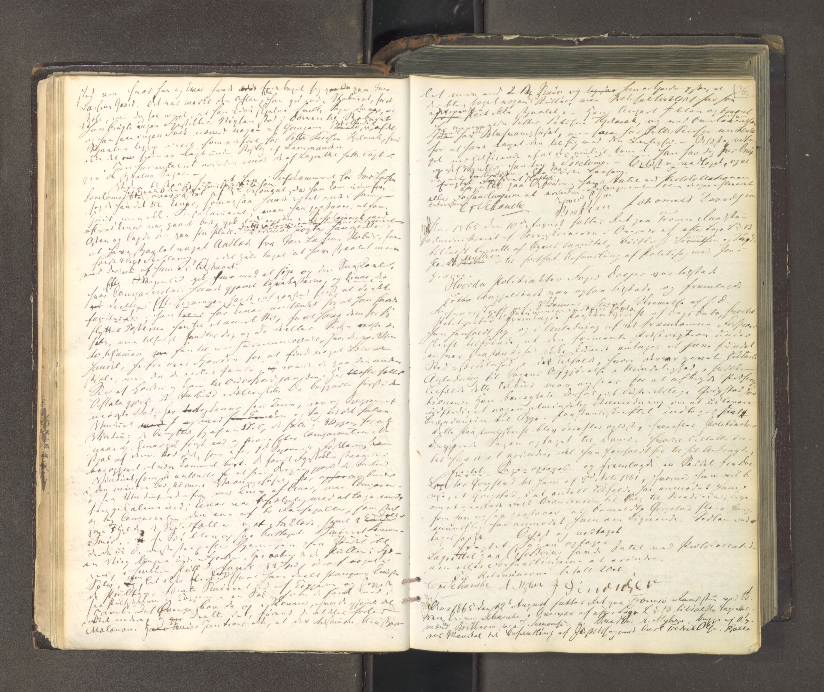 Tromsø sorenskriveri 1855-, AV/SATØ-S-0050/F/Fe/L0127: Ekstrarettsprotokoll med register, 1864-1870, s. 35b-36a