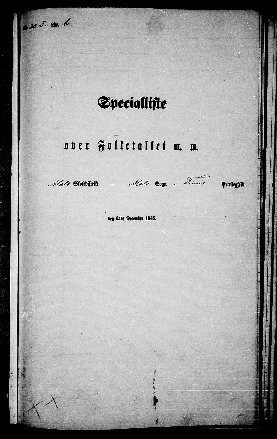 RA, Folketelling 1865 for 0826P Tinn prestegjeld, 1865, s. 94