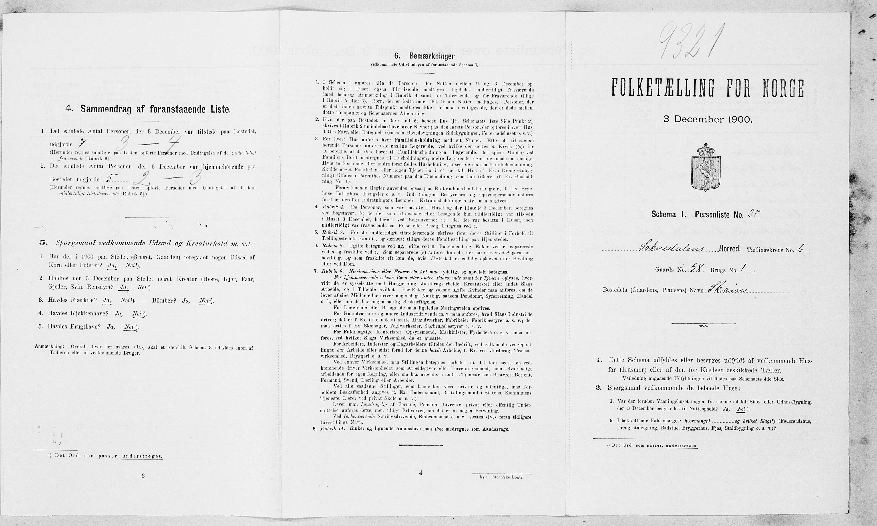 SAT, Folketelling 1900 for 1649 Soknedal herred, 1900, s. 468