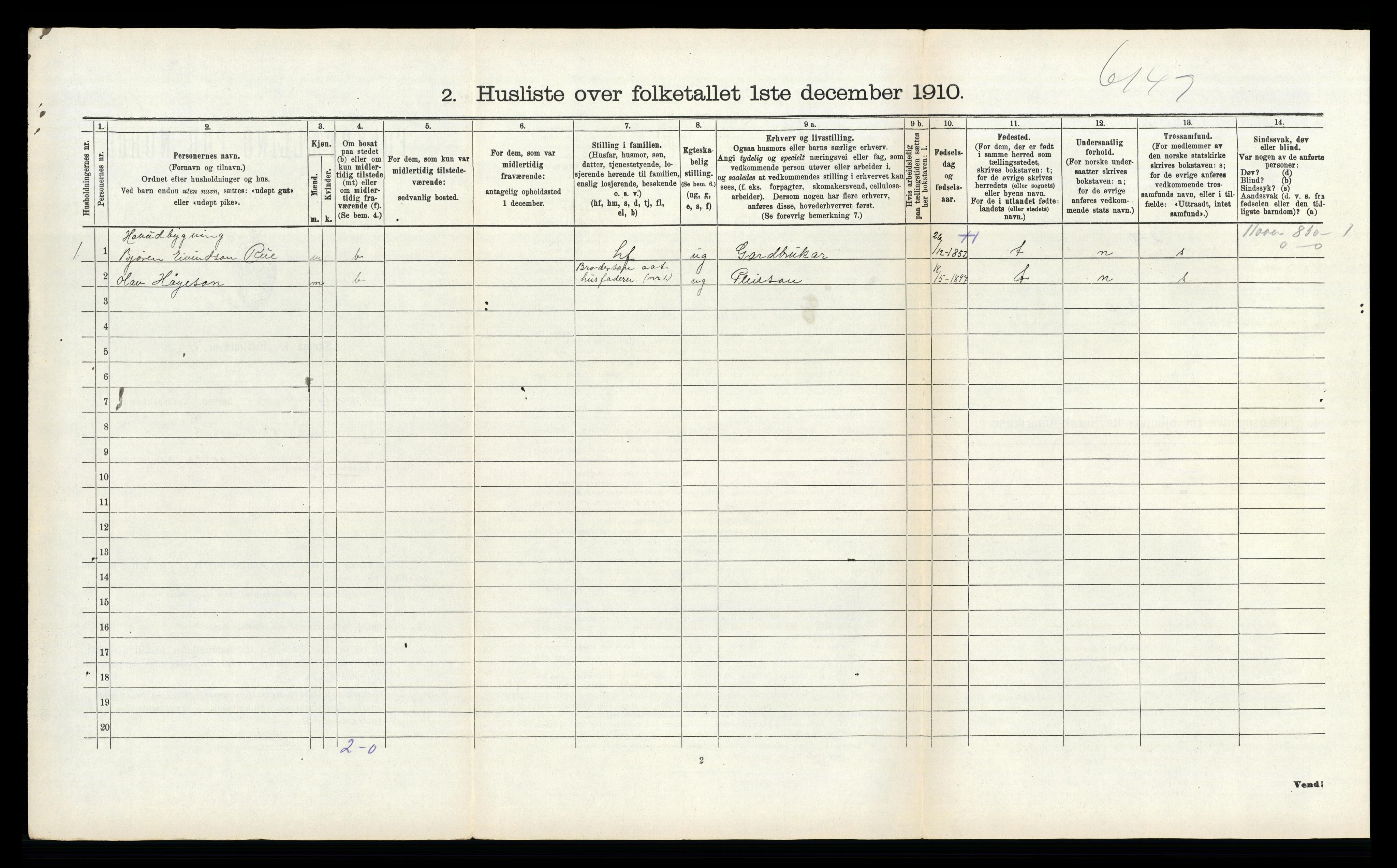 RA, Folketelling 1910 for 0829 Kviteseid herred, 1910, s. 1145