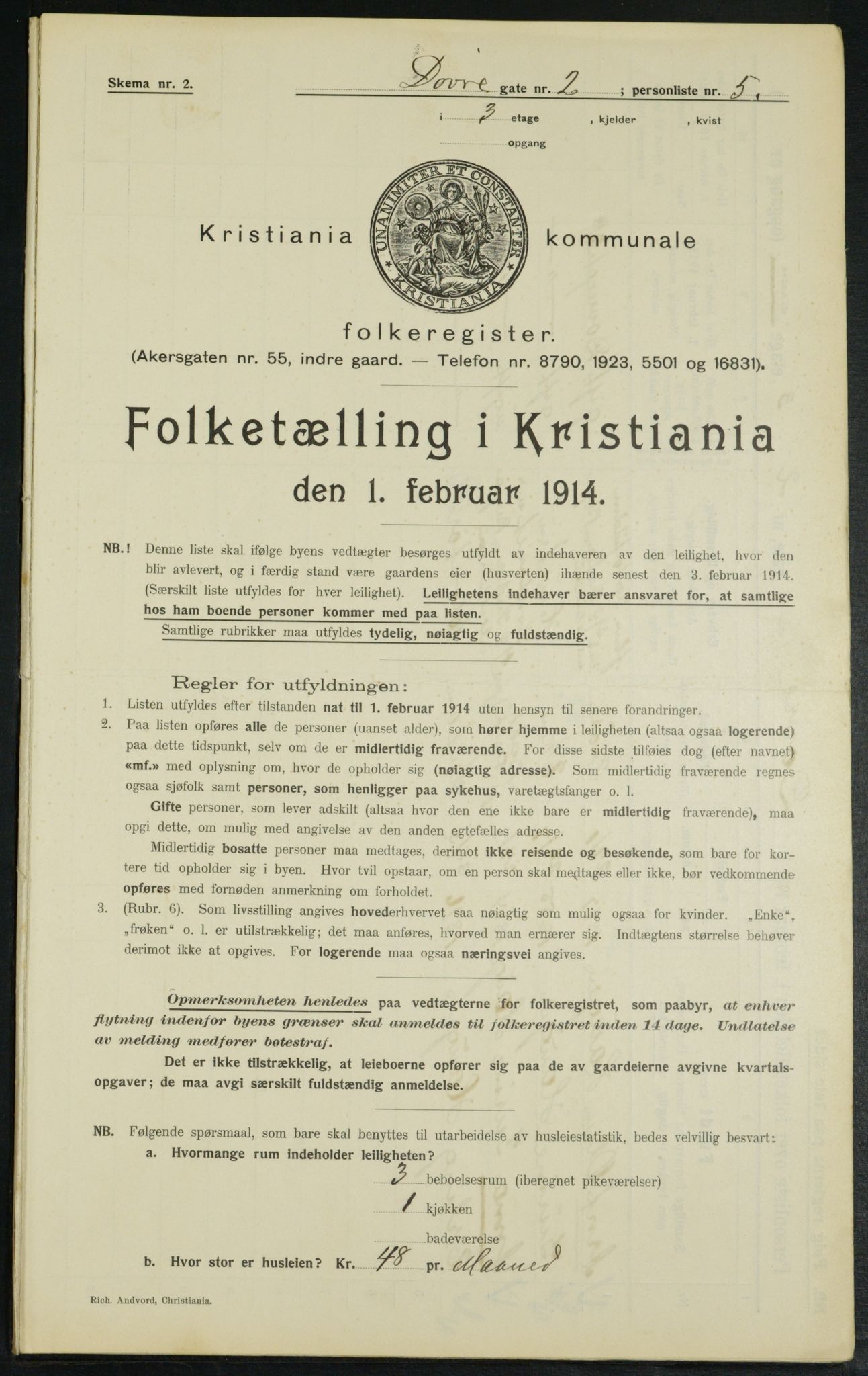 OBA, Kommunal folketelling 1.2.1914 for Kristiania, 1914, s. 16200