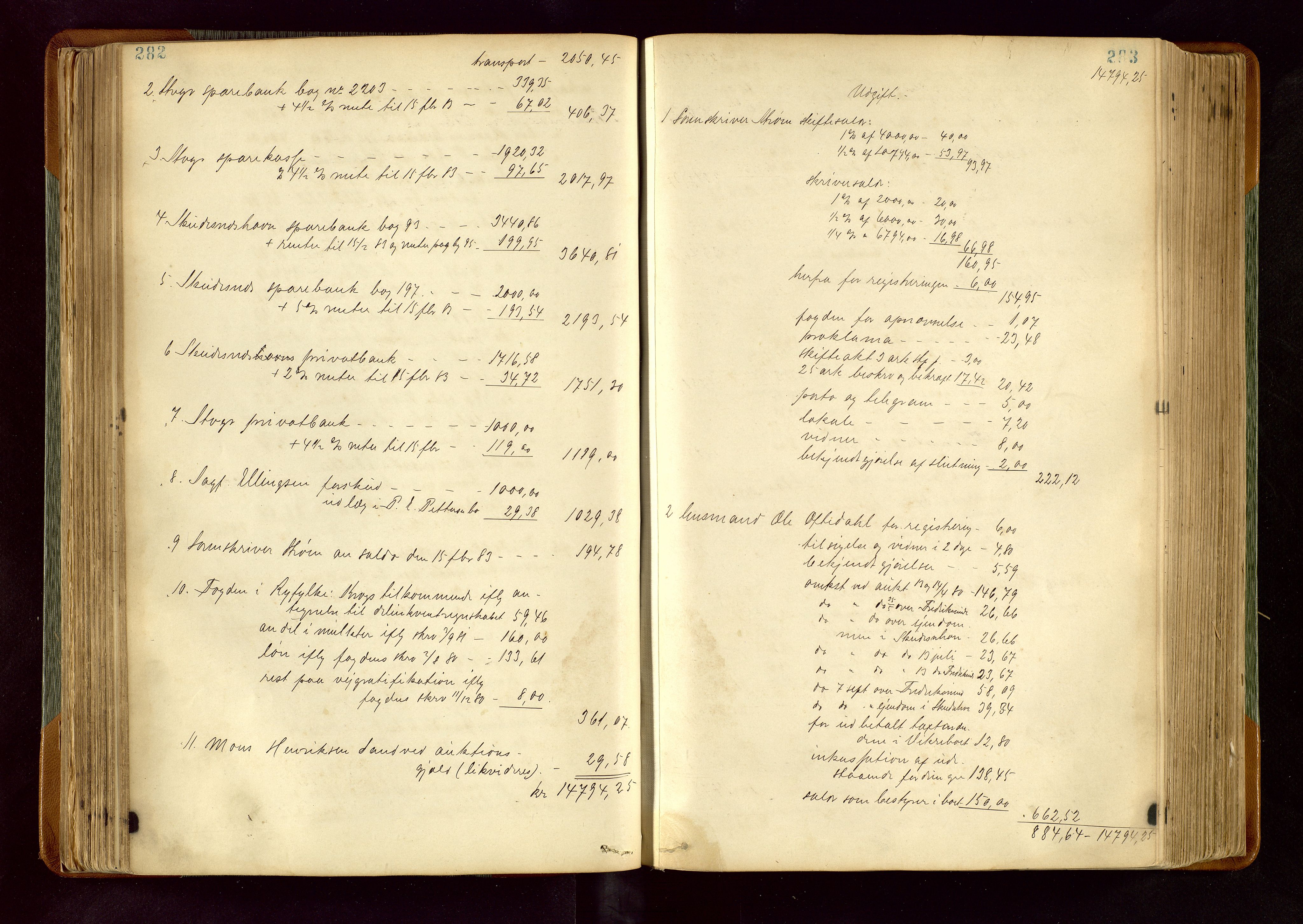 Karmsund sorenskriveri, AV/SAST-A-100311/01/IV/IVDB/L0011: SKIFTEPROTOKOLL SKUDENES, AVALDSNES, 1879-1894, s. 282-283