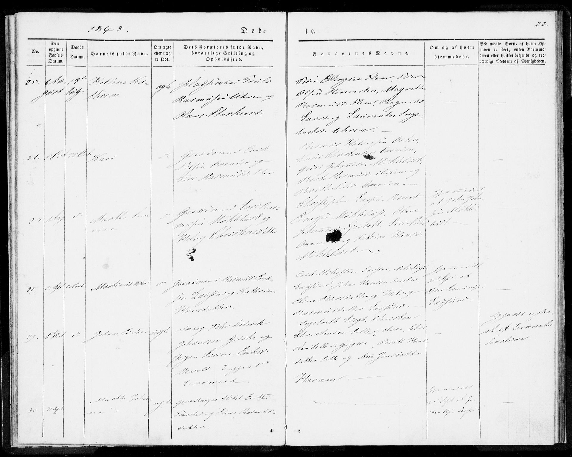 Ministerialprotokoller, klokkerbøker og fødselsregistre - Møre og Romsdal, AV/SAT-A-1454/536/L0496: Ministerialbok nr. 536A05, 1840-1847, s. 22