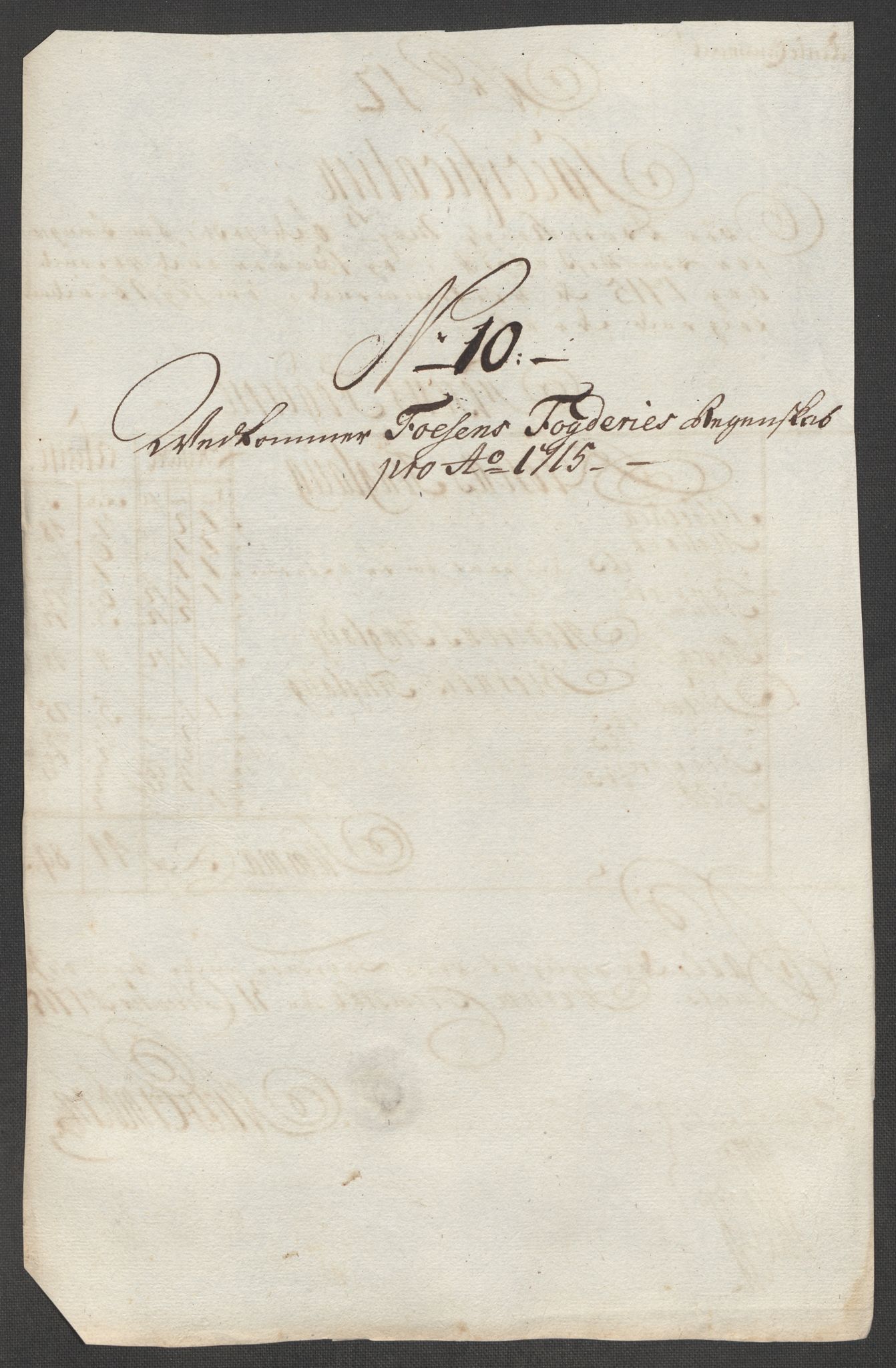 Rentekammeret inntil 1814, Reviderte regnskaper, Fogderegnskap, RA/EA-4092/R57/L3863: Fogderegnskap Fosen, 1715, s. 129