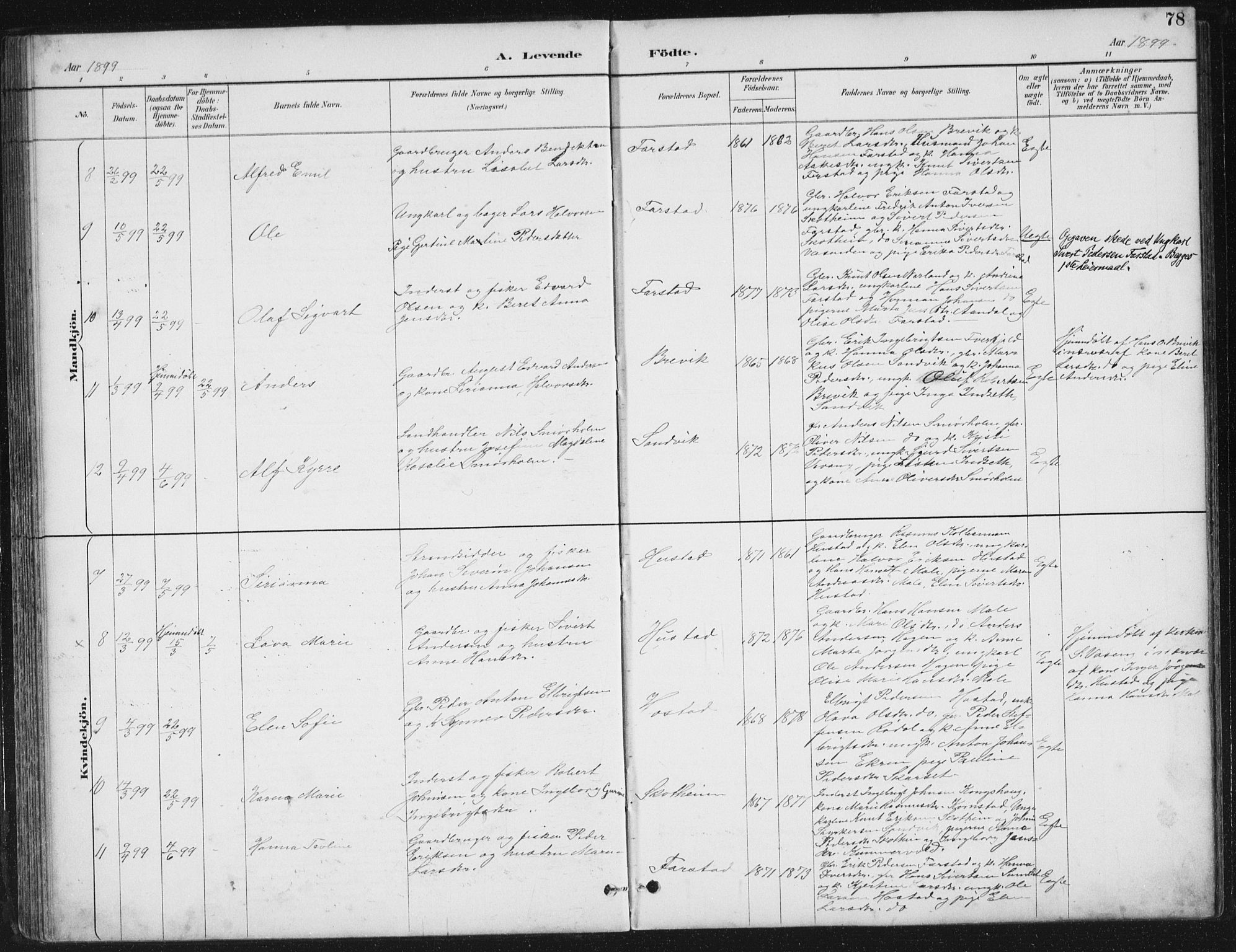 Ministerialprotokoller, klokkerbøker og fødselsregistre - Møre og Romsdal, AV/SAT-A-1454/567/L0783: Klokkerbok nr. 567C03, 1887-1903, s. 78