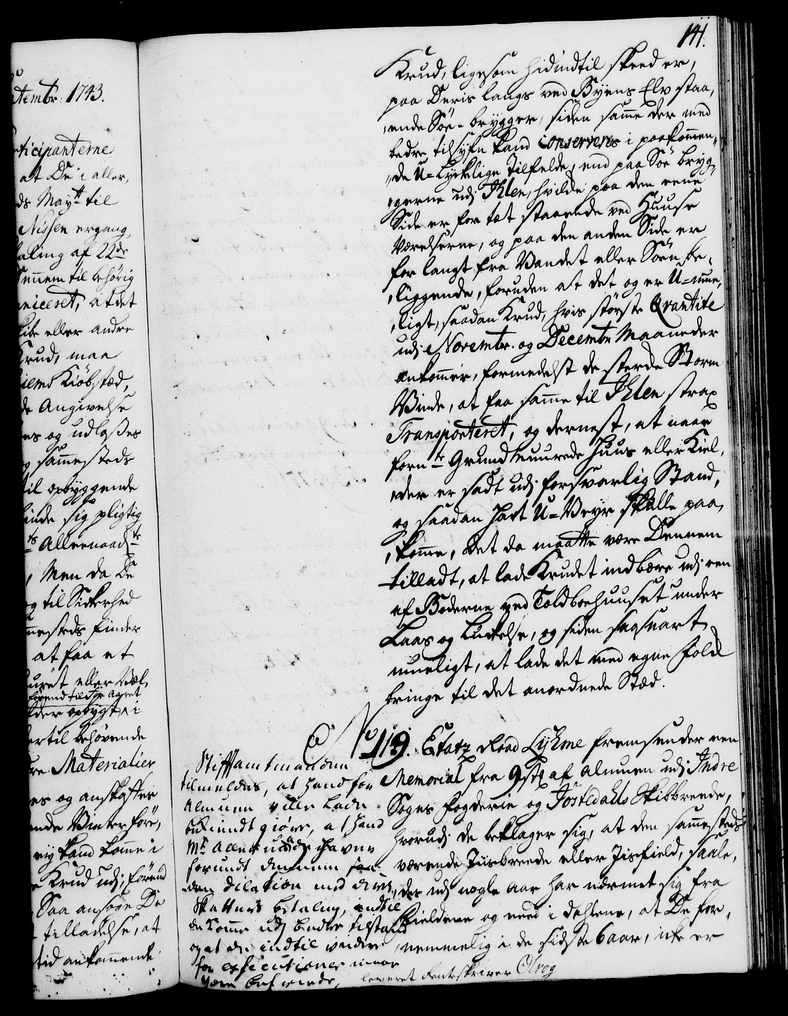 Rentekammeret, Kammerkanselliet, RA/EA-3111/G/Gh/Gha/L0025: Norsk ekstraktmemorialprotokoll (merket RK 53.70), 1743-1744, s. 141