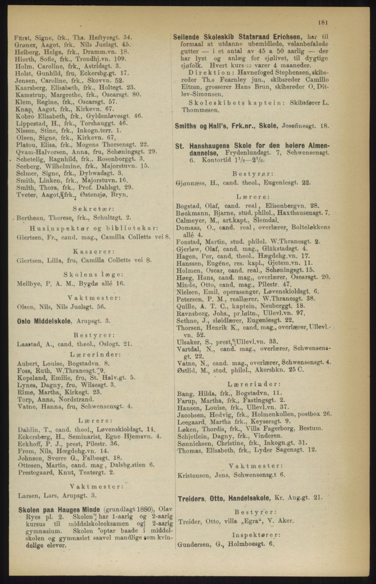 Kristiania/Oslo adressebok, PUBL/-, 1914, s. 181