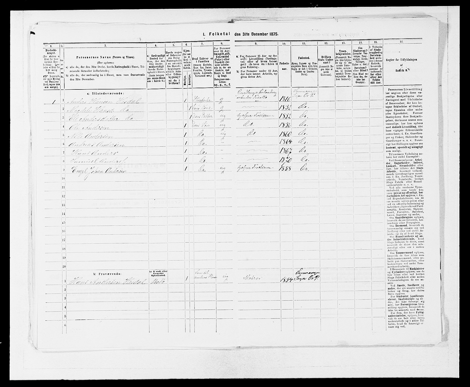 SAB, Folketelling 1875 for 1243P Os prestegjeld, 1875, s. 763