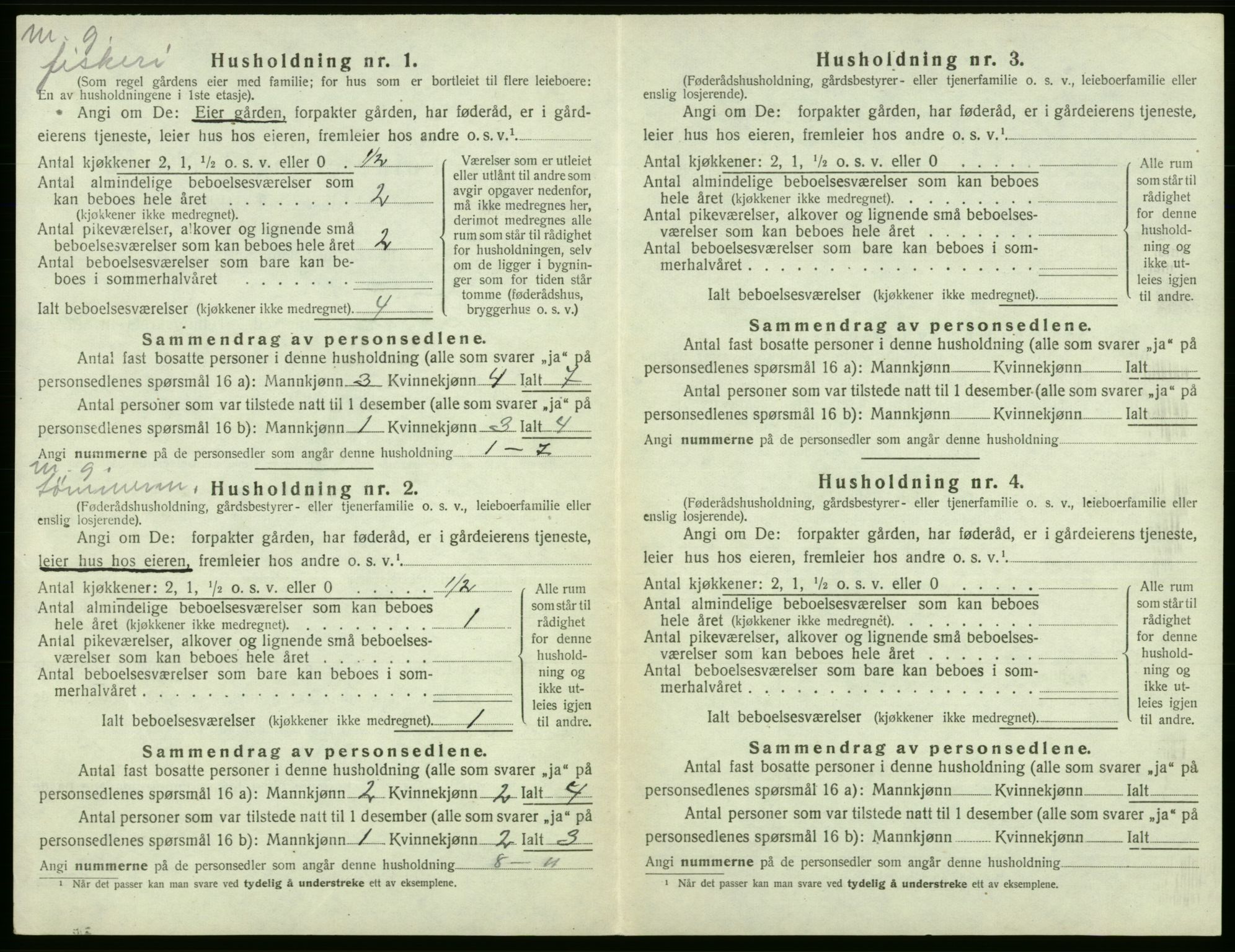 SAB, Folketelling 1920 for 1222 Fitjar herred, 1920, s. 594