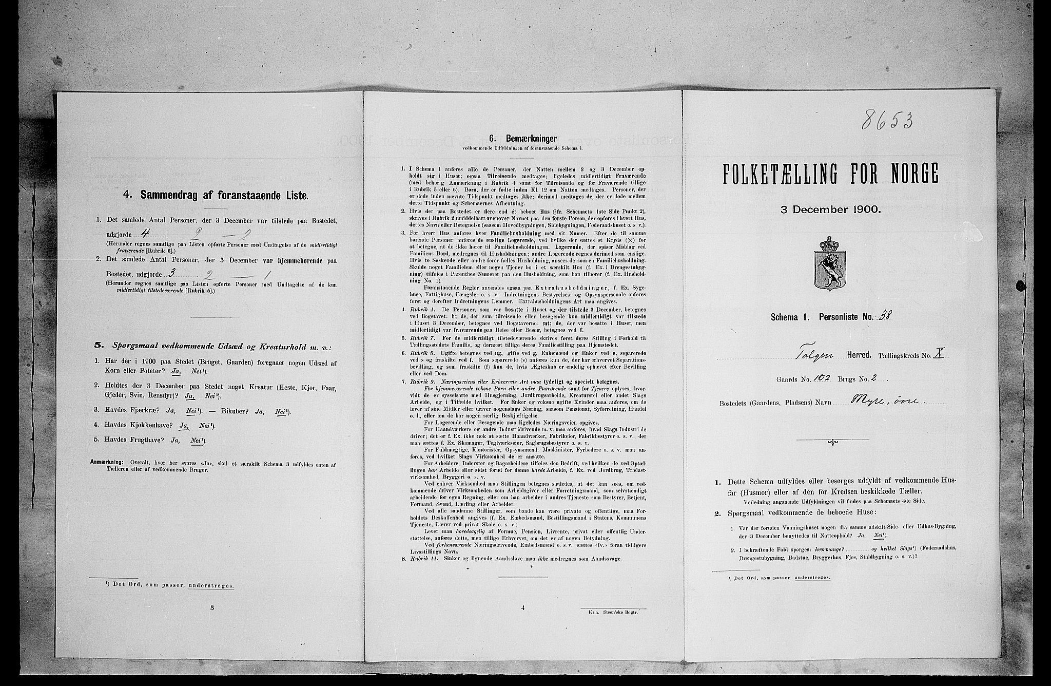 SAH, Folketelling 1900 for 0436 Tolga herred, 1900, s. 902