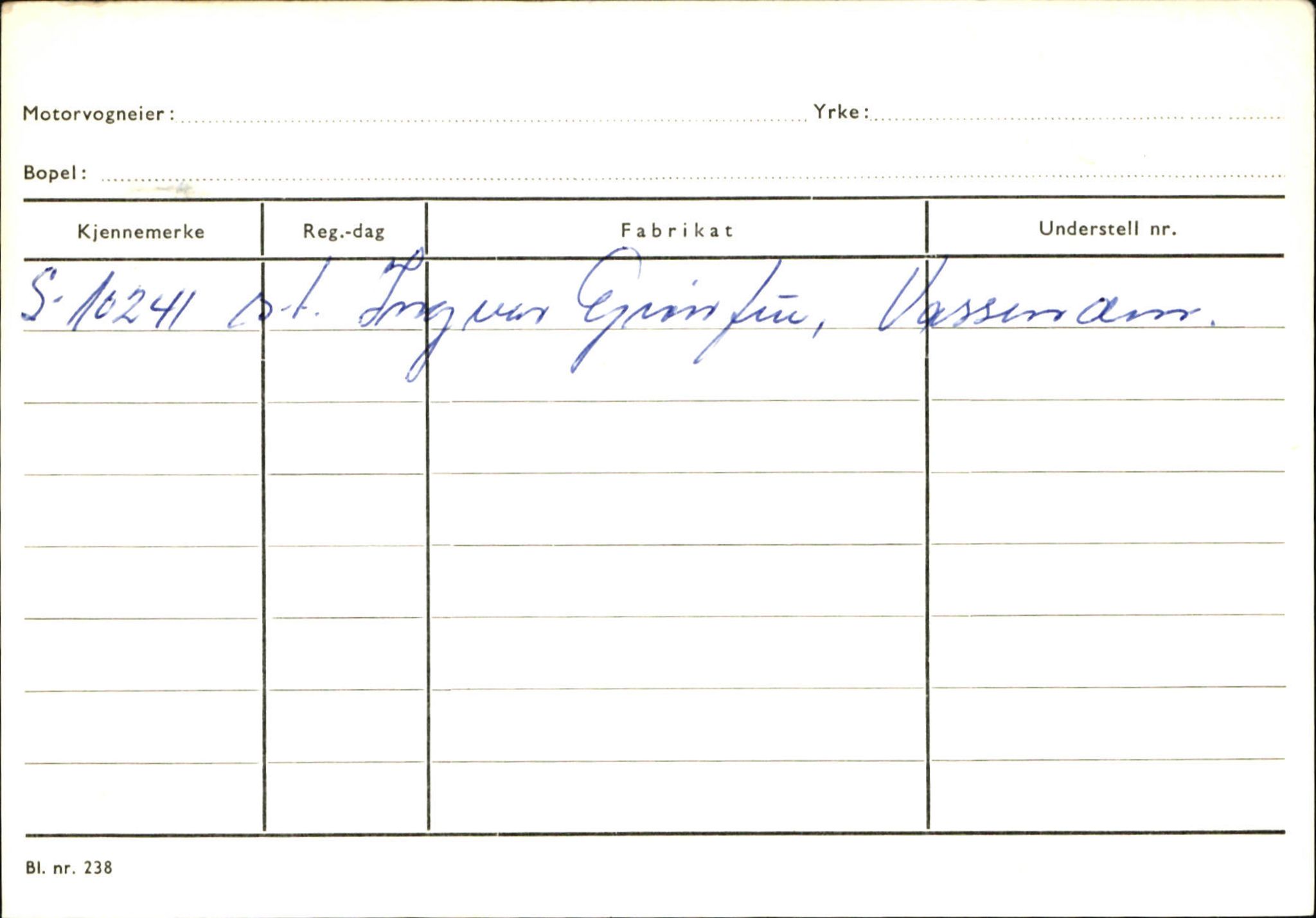 Statens vegvesen, Sogn og Fjordane vegkontor, AV/SAB-A-5301/4/F/L0132: Eigarregister Askvoll A-Å. Balestrand A-Å, 1945-1975, s. 1493